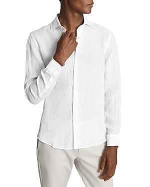 Reiss Ruban Long Sleeve Linen Shirt Product Image