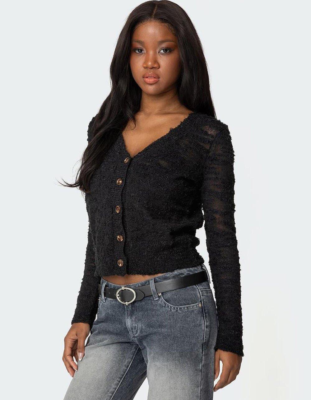 EDIKTED Georgie Textured Knit Cardigan Product Image