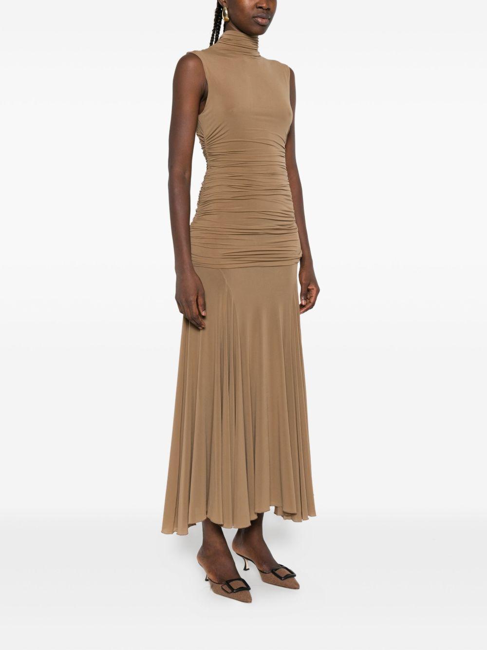 high-neck draped maxi dress Product Image