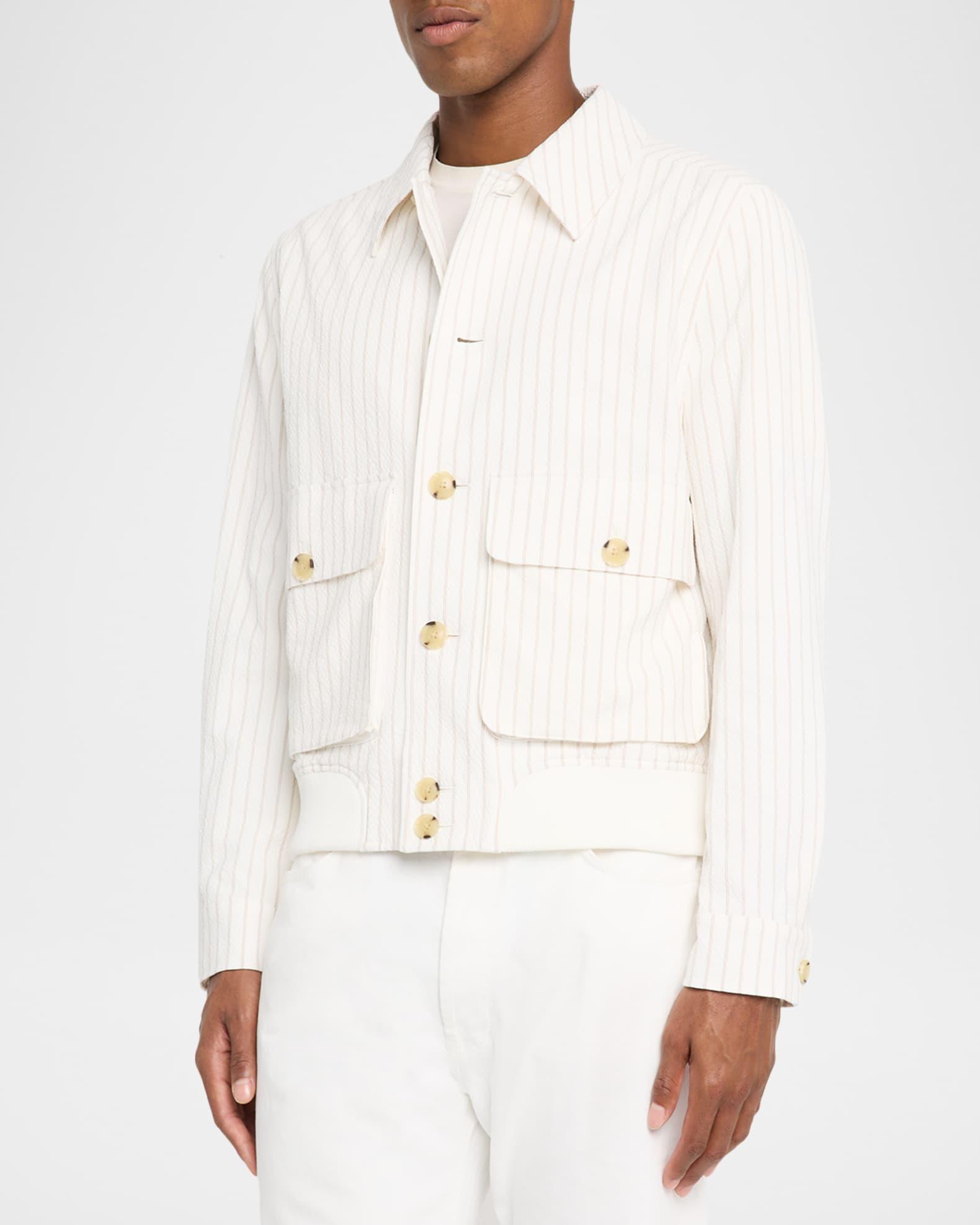 Men's Easton Cotton-Blend Pinstripe Harrington Jacket Product Image