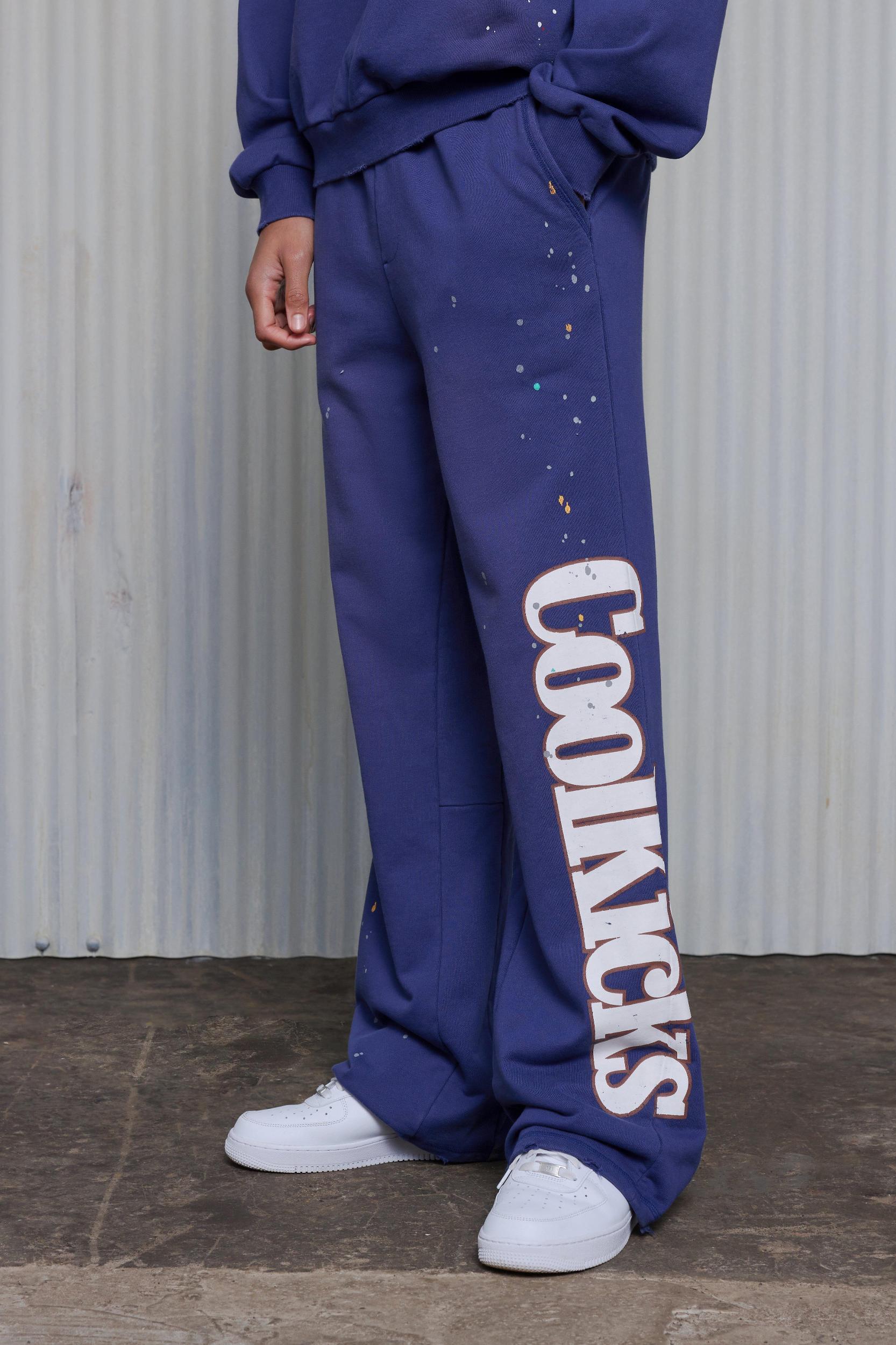 Mens Flared Heavyweight Coolkicks Sweatpants - Navy Product Image