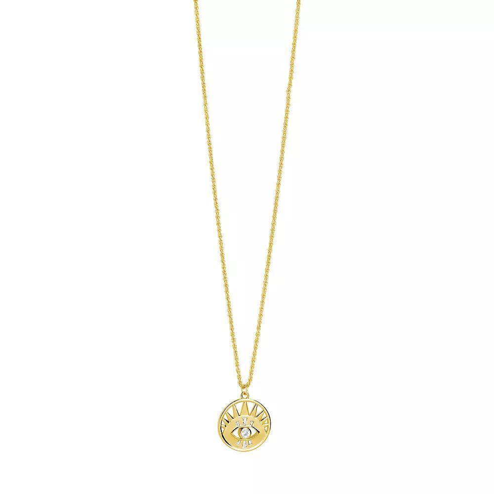 MC Collective Cubic Zirconia Evil Eye Pendant Necklace, Women's, Gold Tone Product Image
