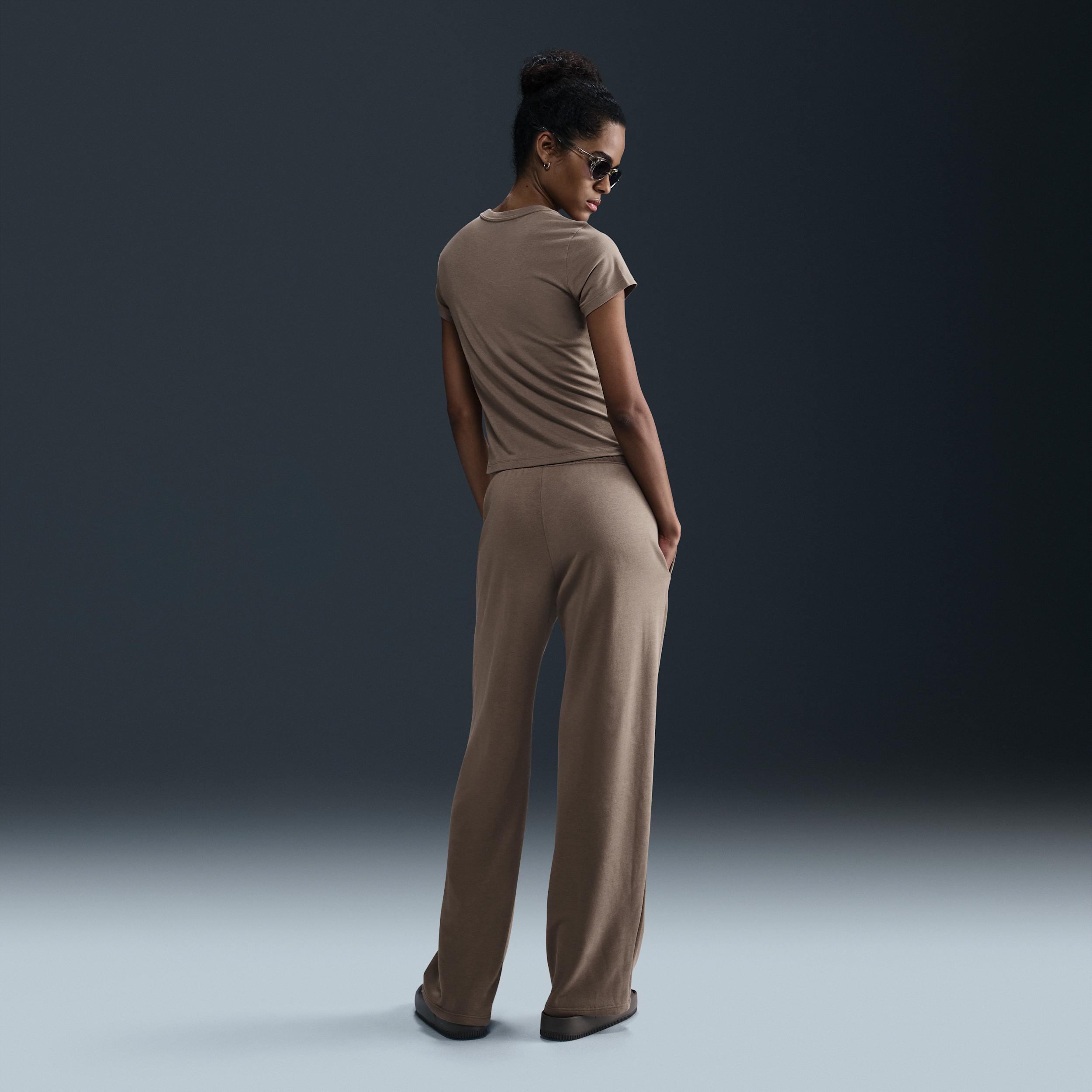 Women's Nike Sportswear Chill Terry Mid-Rise French Terry Open-Hem Sweatpants Product Image