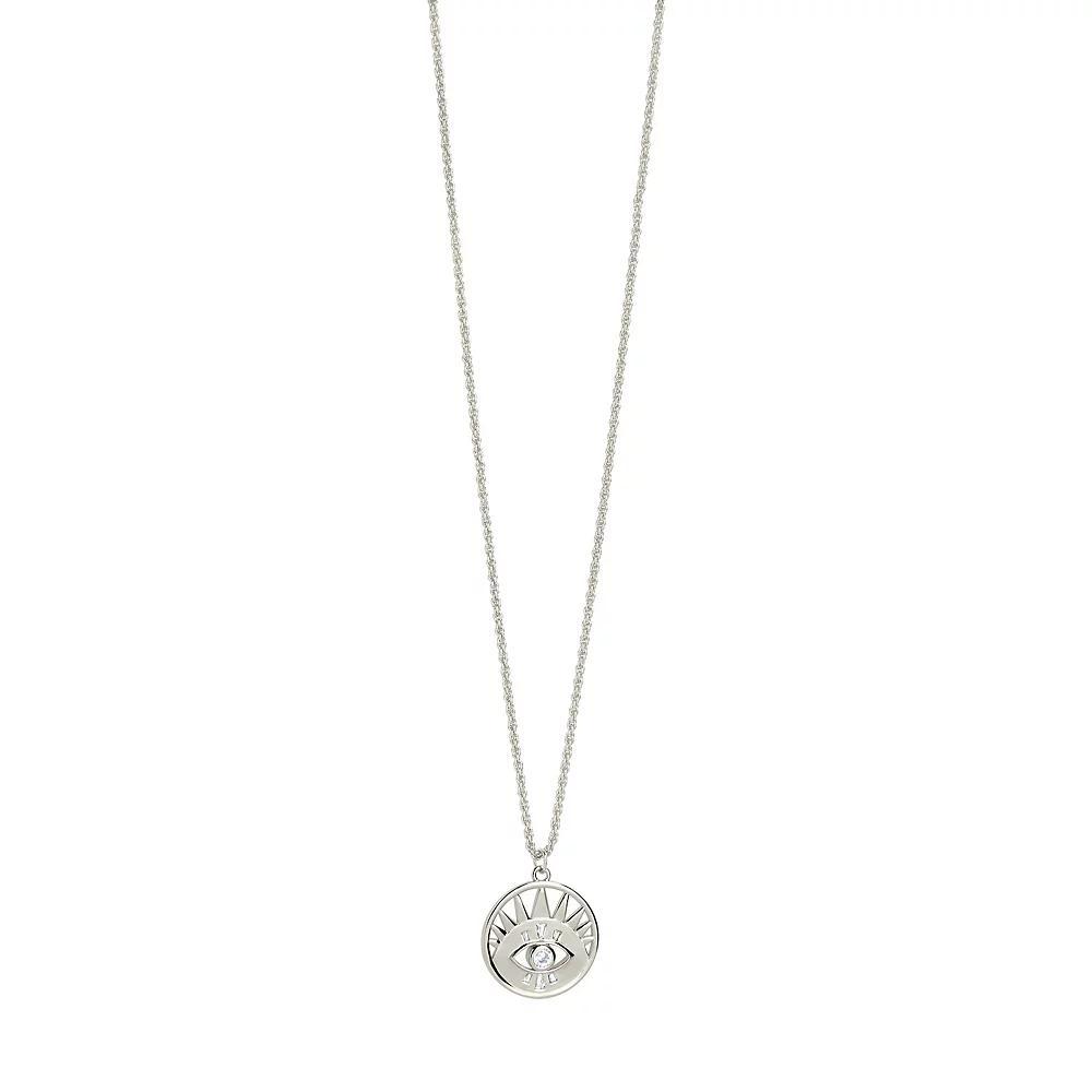 MC Collective Cubic Zirconia Evil Eye Pendant Necklace, Women's, Silver Tone Product Image