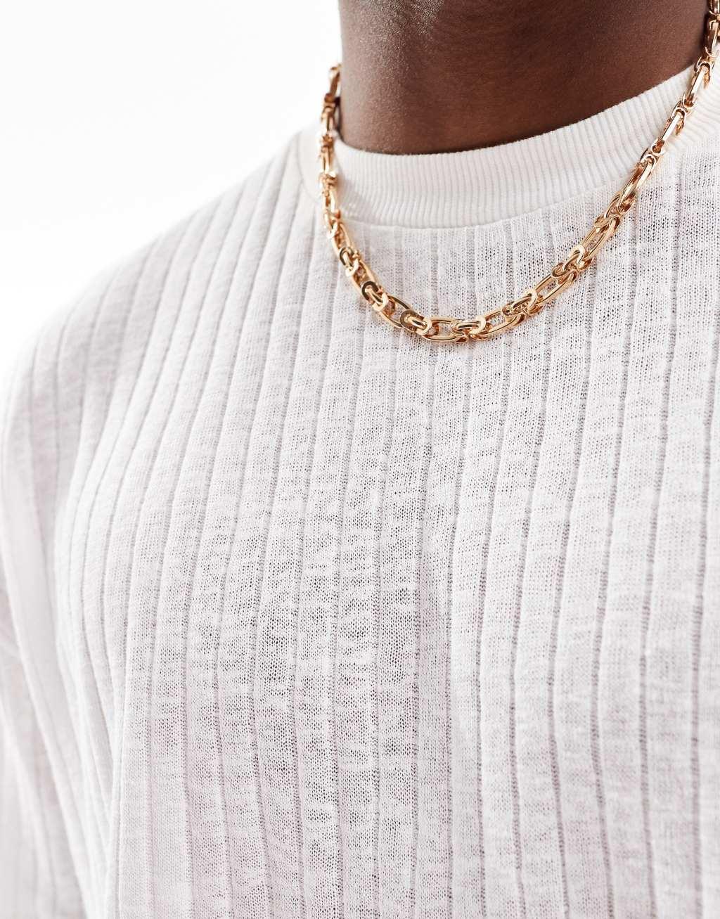 ASOS DESIGN lightweight oversized boxy rib T-shirt in white Product Image