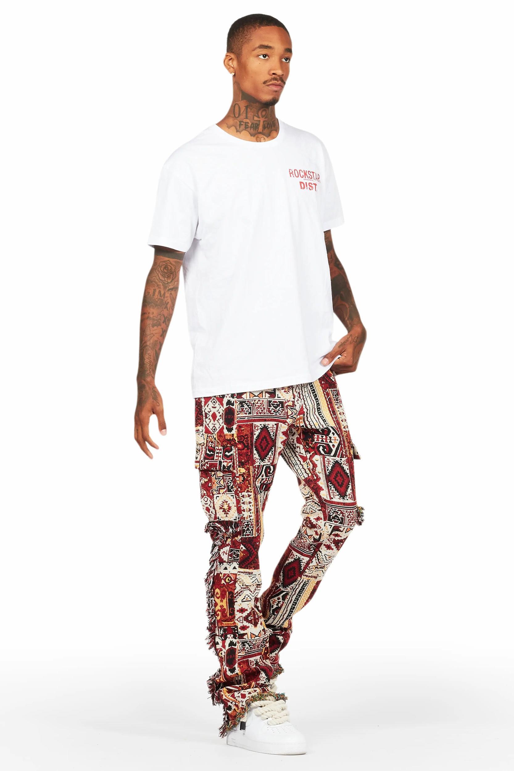 Ayami Pink Slim Tapestry Flare Jean Male Product Image
