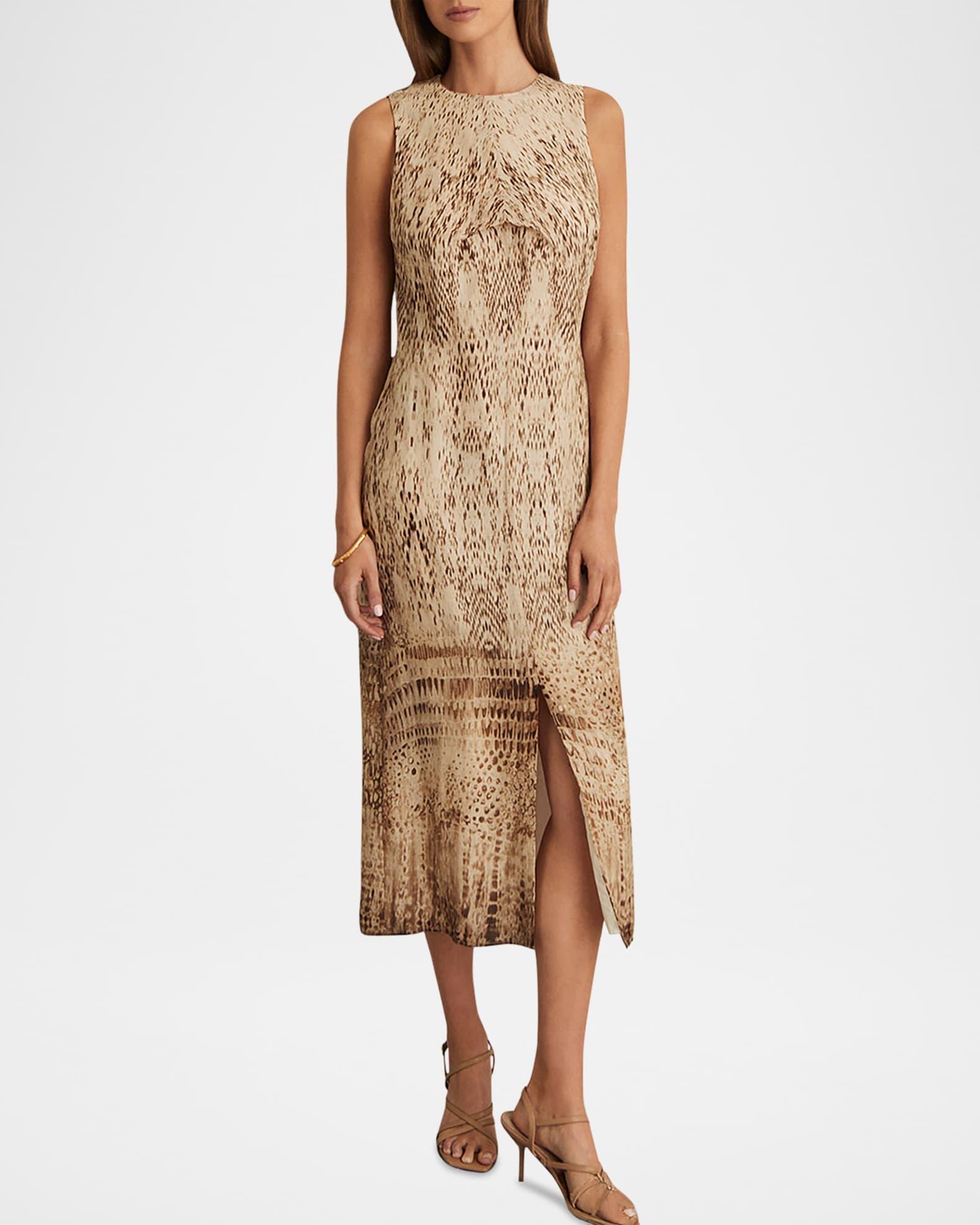 Presley Abstract-Print Ramie Midi Dress Product Image