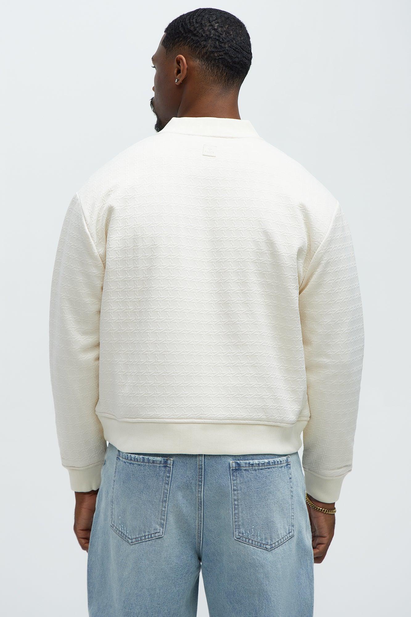 Buck Textured Bomber Jacket - Off White Product Image