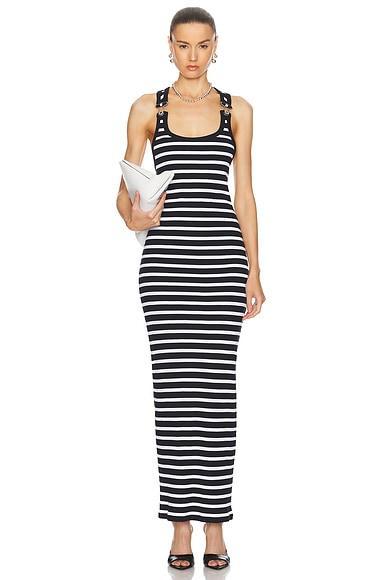 Ribbed Mariniere Long Dress Product Image