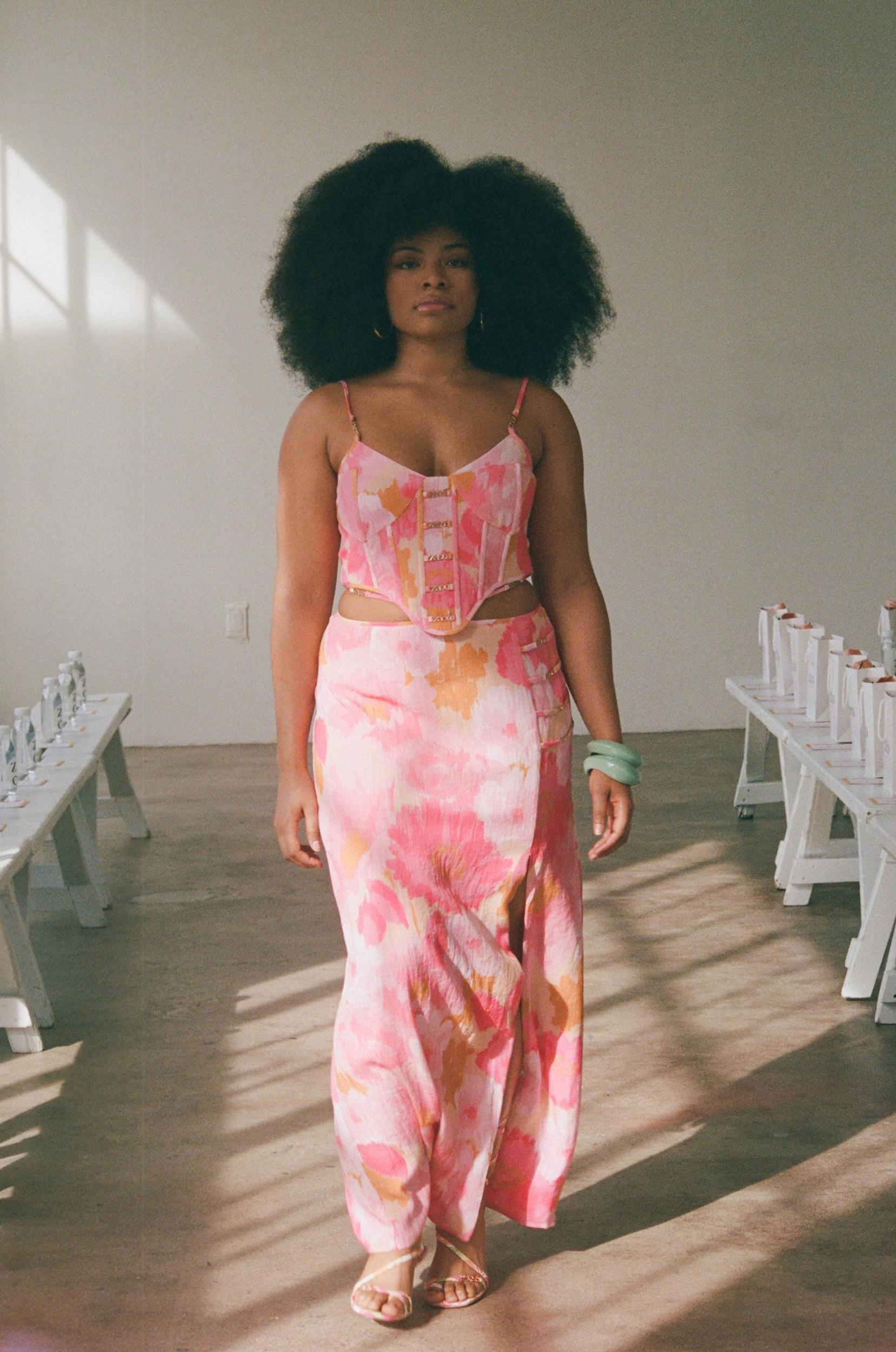 Serralina Midi Skirt - Pink Gerbera Product Image