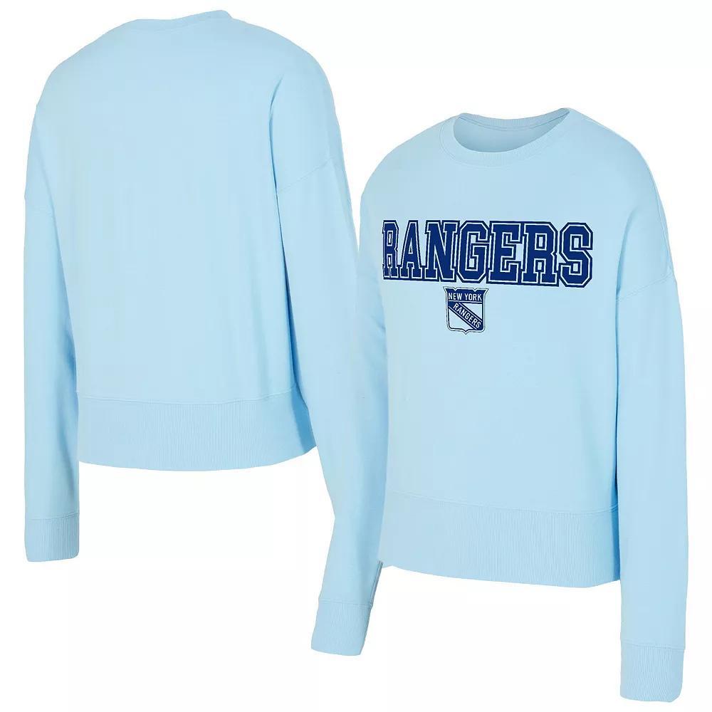 Women's Concepts Sport Light Blue New York Rangers Tonal Pullover Sweatshirt, Size: XL, Ran Light Product Image