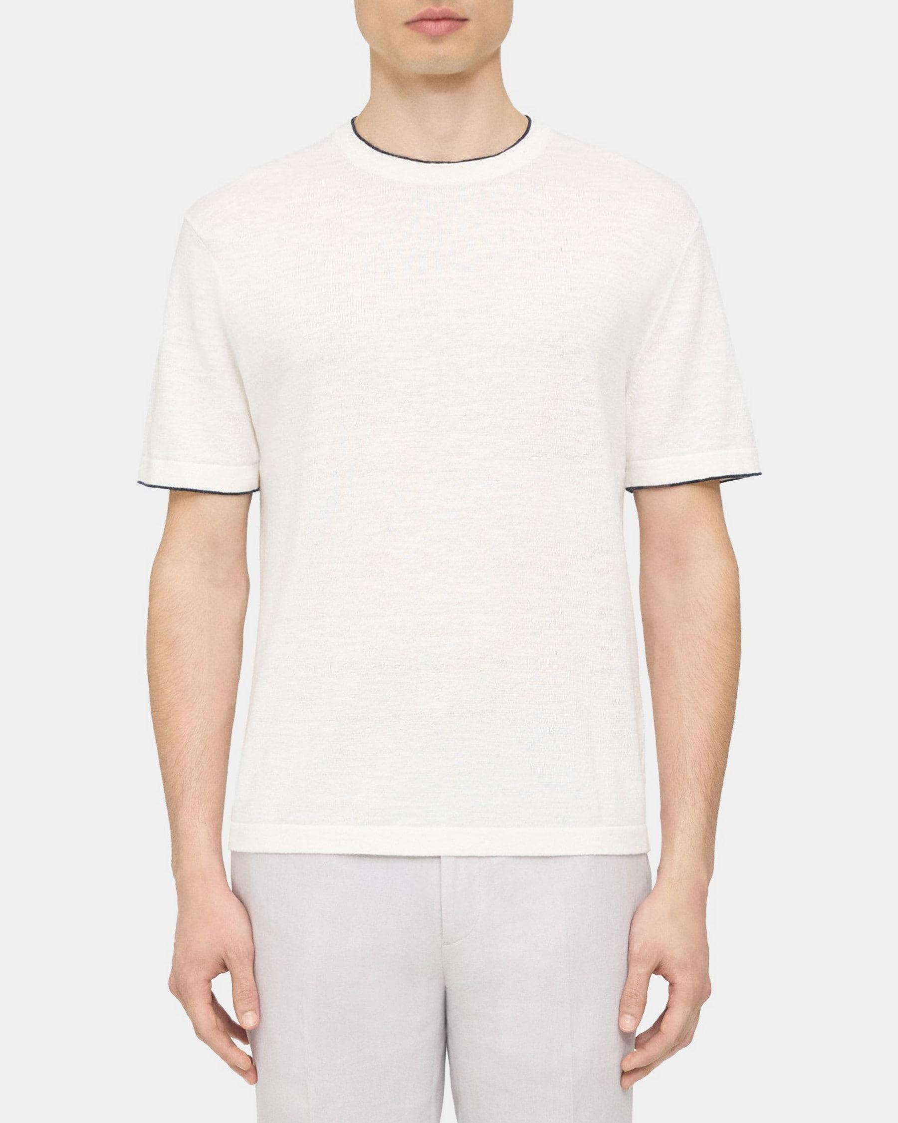 Short-Sleeve Tee in Cotton-Linen Product Image