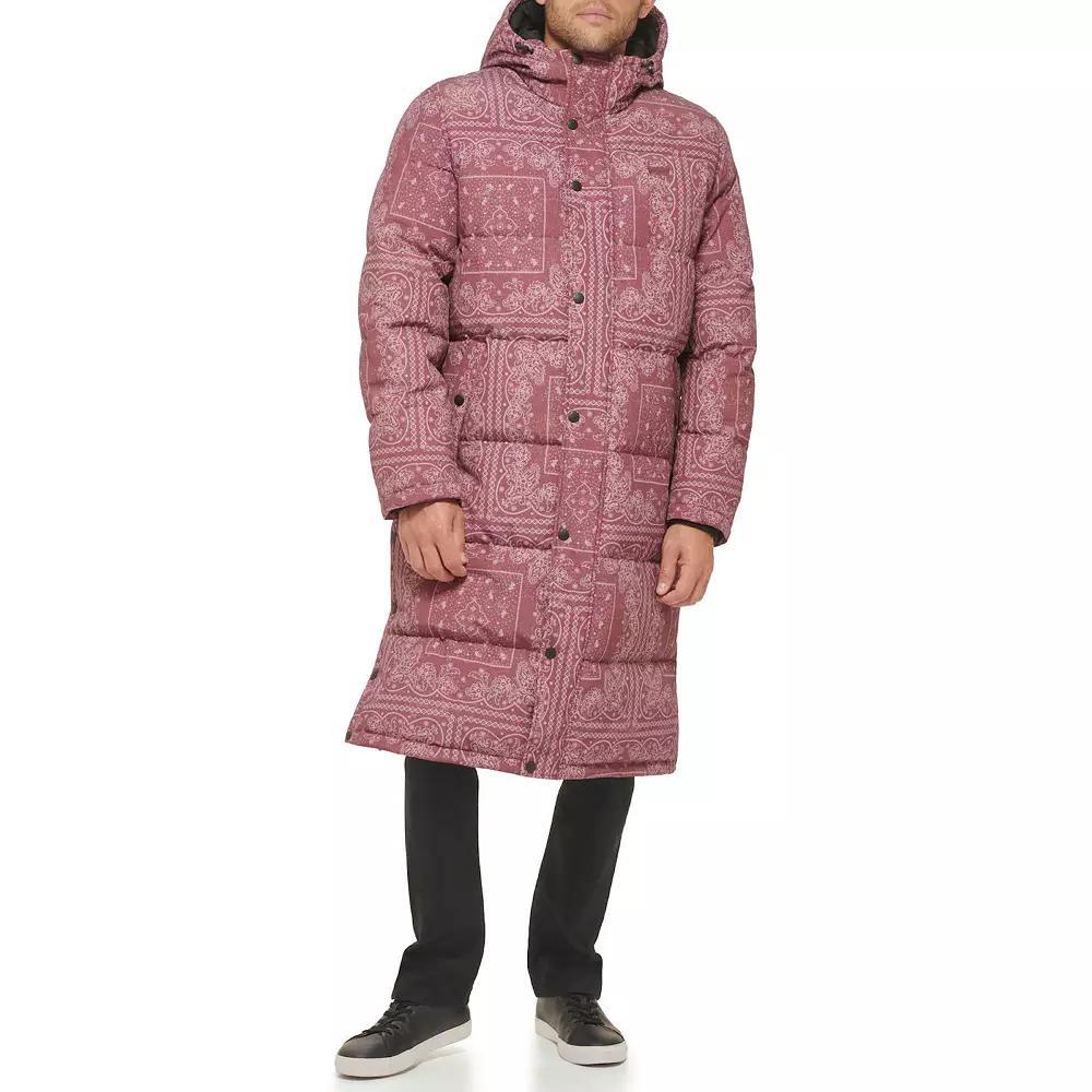Men's Levi's® Oversized Long Quilted Parka Jacket, Size: Small, Red Bandana Print Product Image