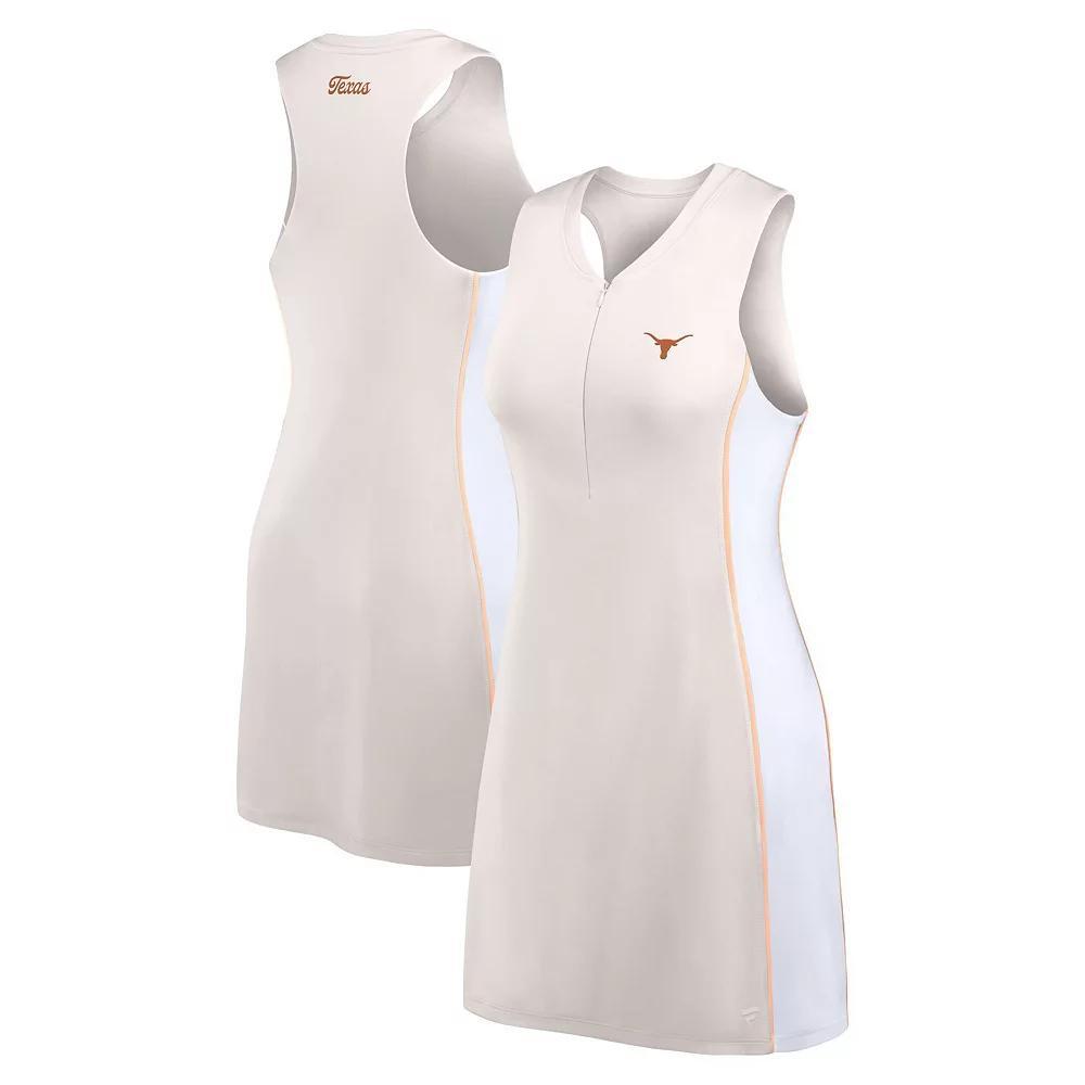 Women's Fanatics White Texas Longhorns Studio Boost Athletic Half-Zip Dress, Size: Large Product Image