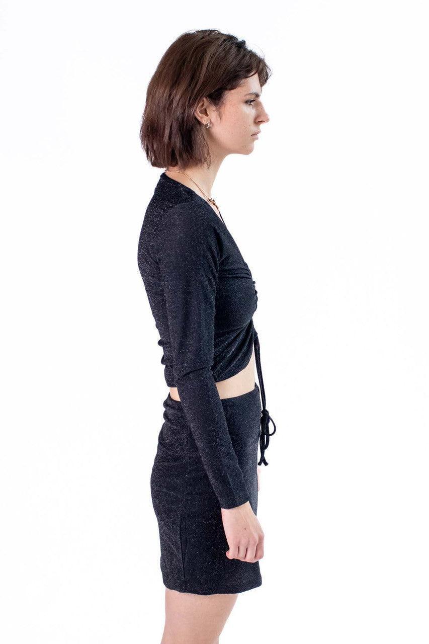 Ruched Front Sparkle Lurex Top Product Image