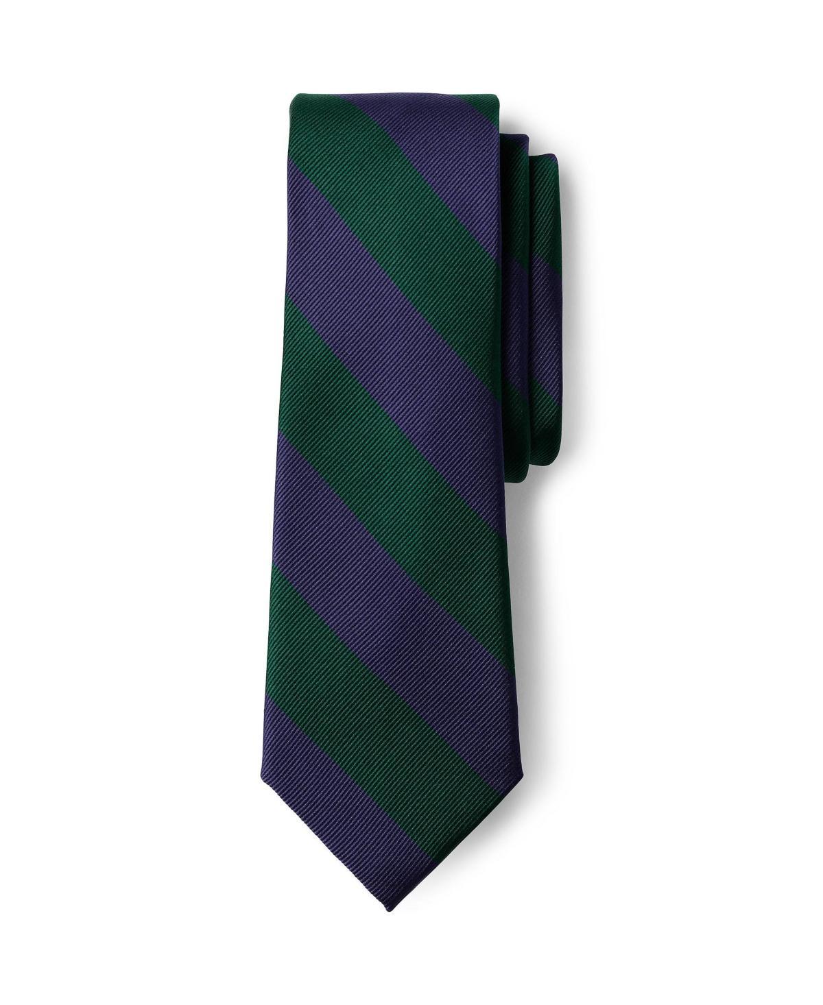 Kids Lands' End School Uniform Stripe Pre-Tied Tie, Size: Small, Classic Navy Red Product Image