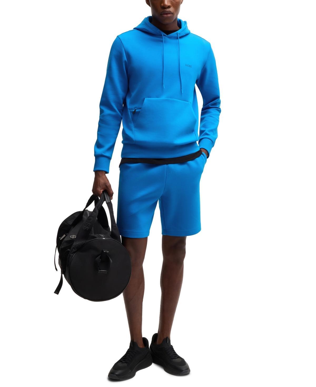 HUGO BOSS Boss By  Men's Sandwich Logo Regular-fit Shorts In Dark Blue Product Image