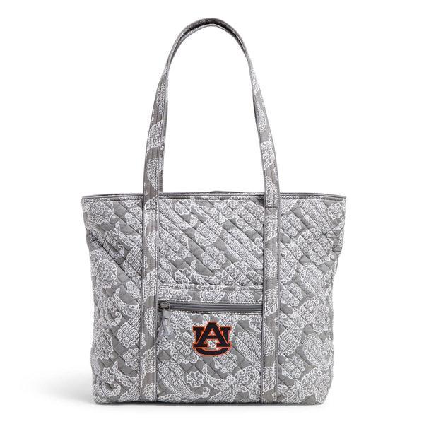 Vera Bradley Collegiate Tote Bag Women in Gray/White Bandana with Auburn University Logo Product Image