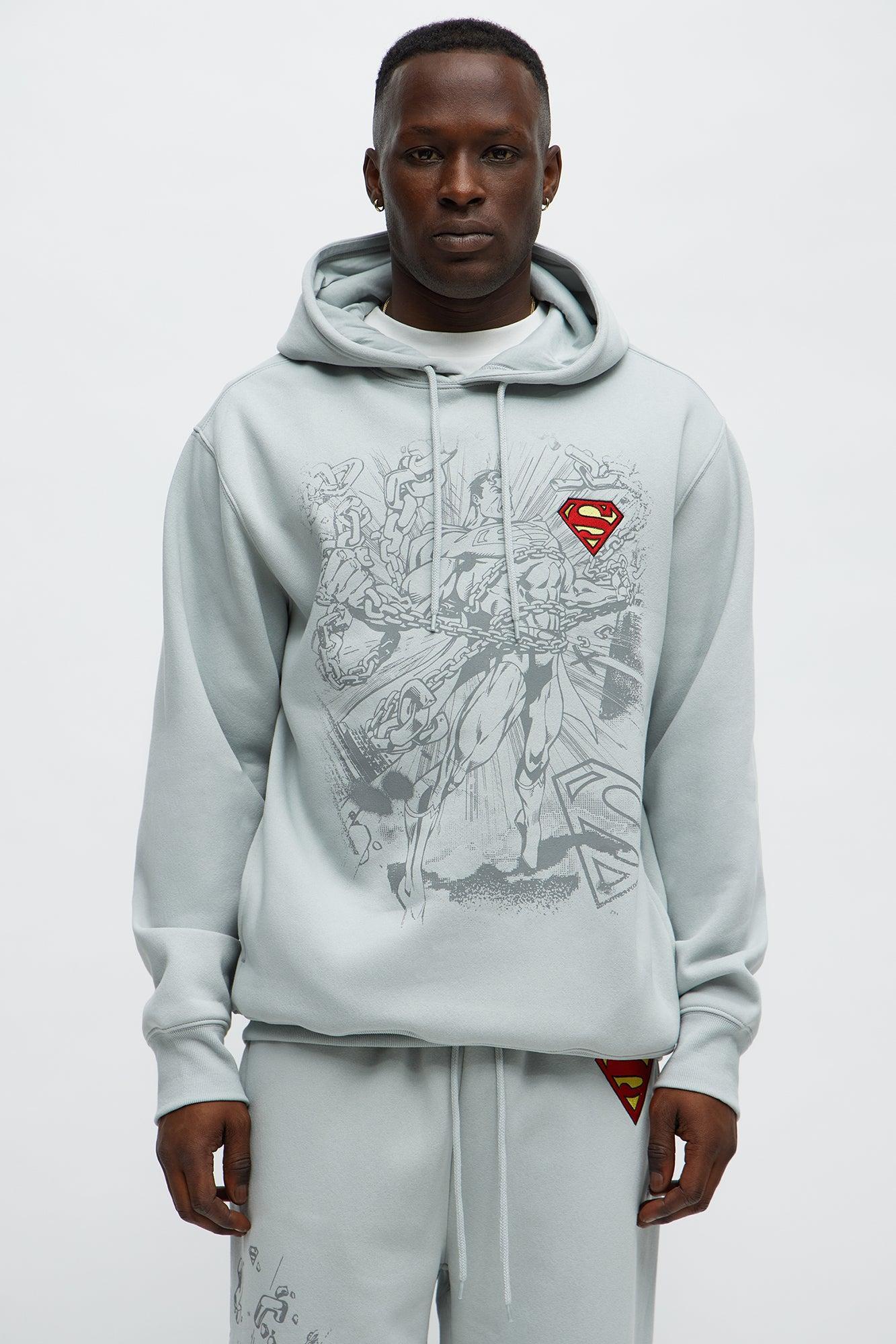 Superman Man Of Steel Hoodie - Grey Product Image