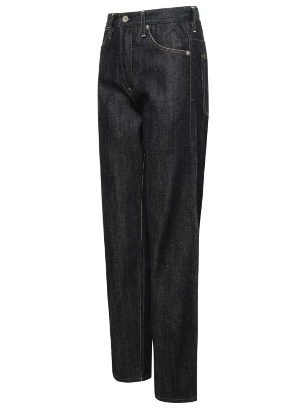 JIL SANDER Black Cotton Jeans In Azul Product Image