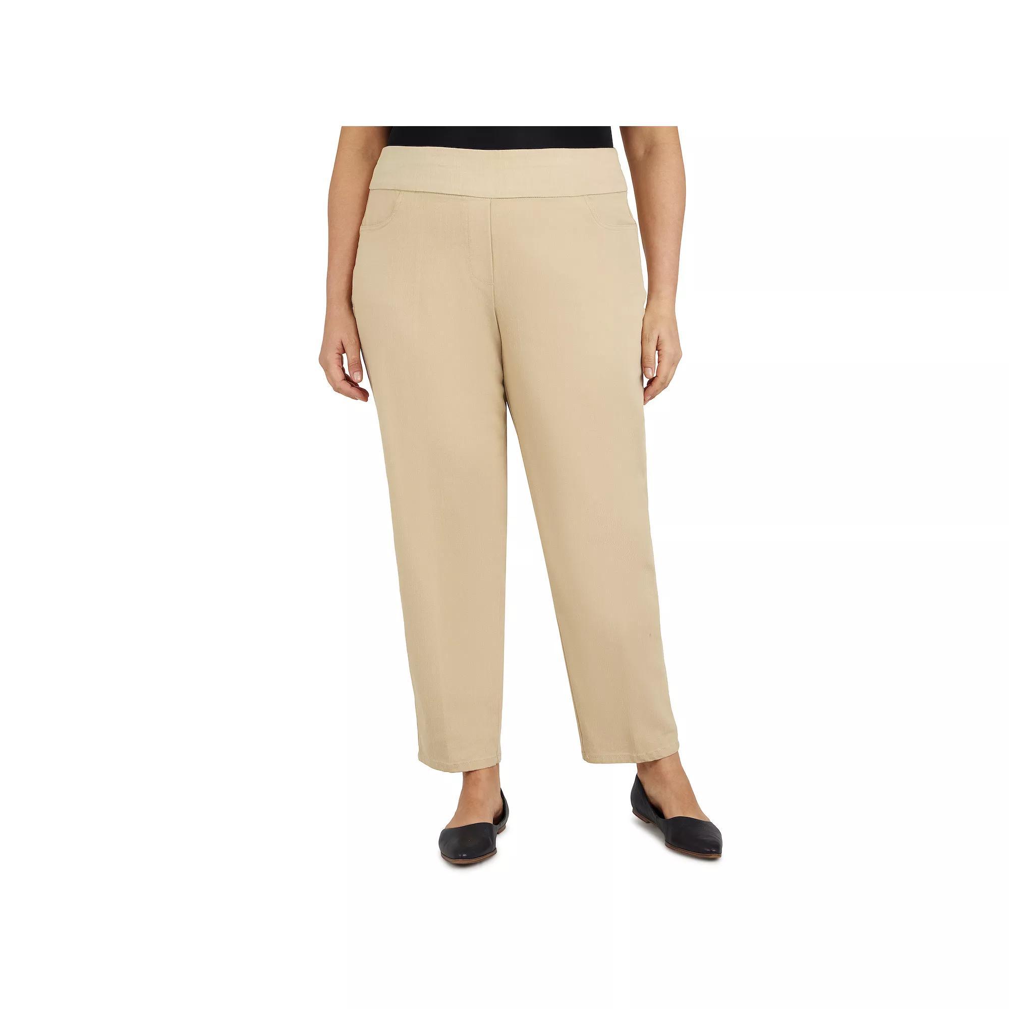 Plus Size Alfred Dunner Classics Pull-On Straight-Leg Denim Pants, Womens Product Image