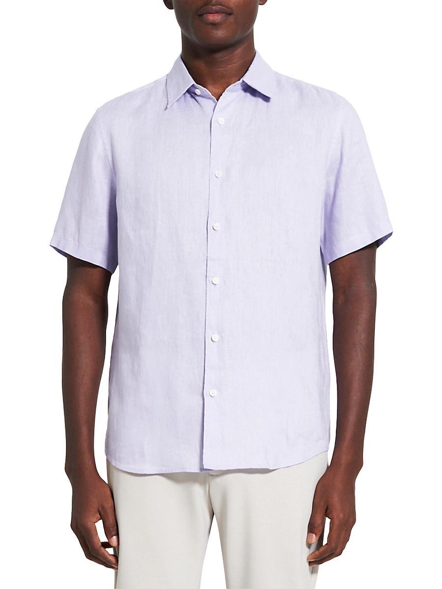 Theory Irving Short Sleeve Linen Shirt Product Image