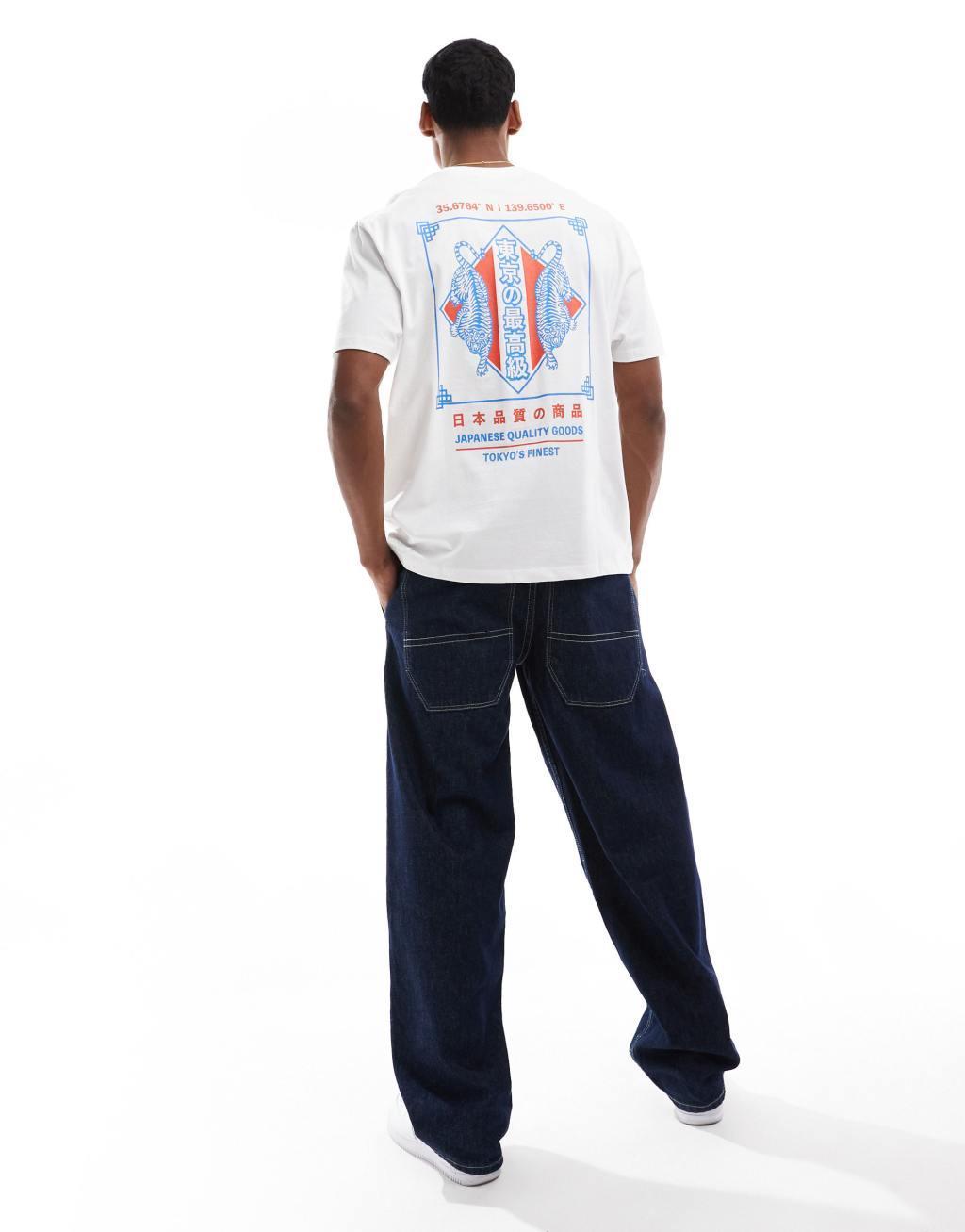 ASOS DESIGN relaxed t-shirt in white with souvenir back print Product Image