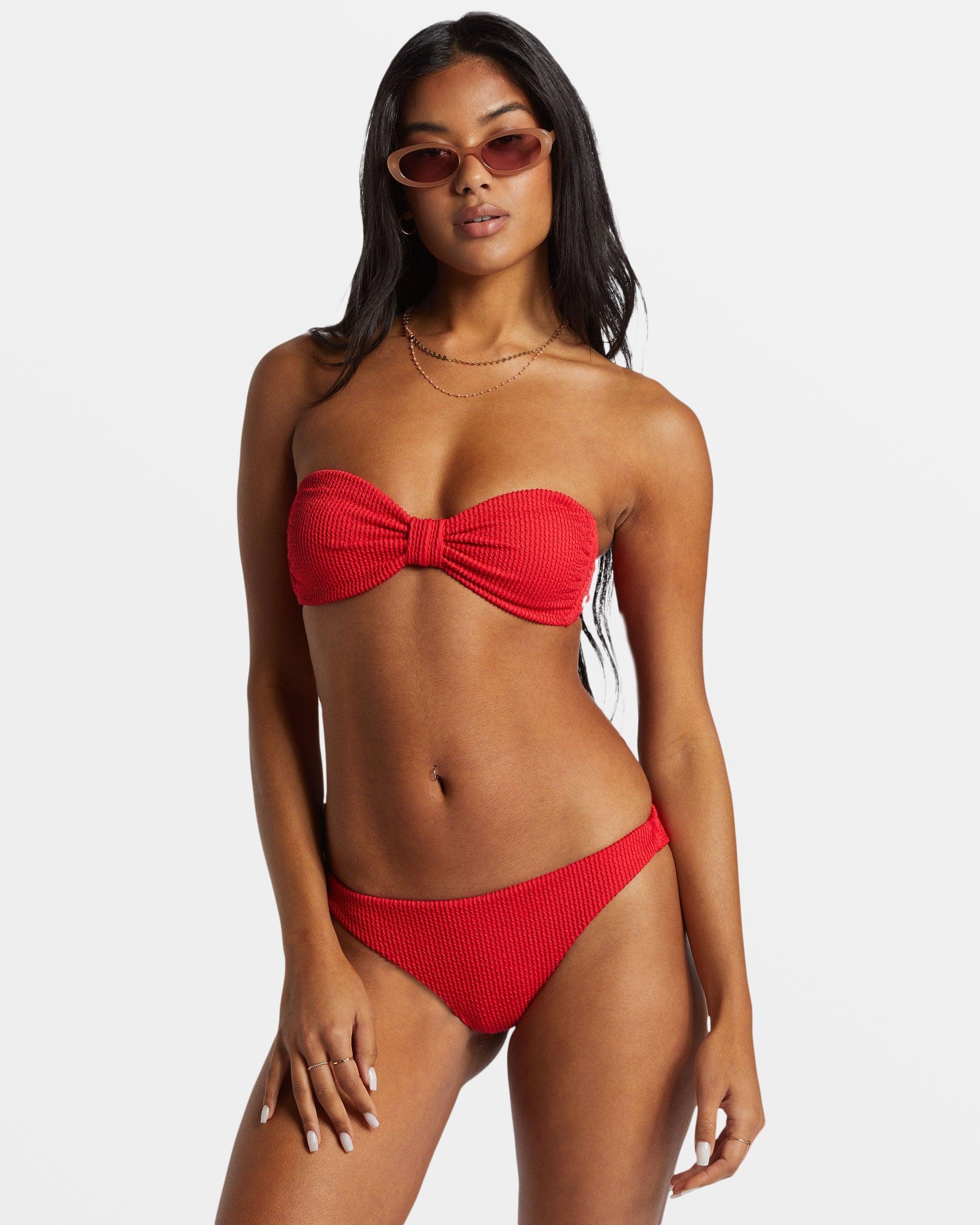 Summer High Tanga Bikini Bottoms - Fiesta Red Female Product Image