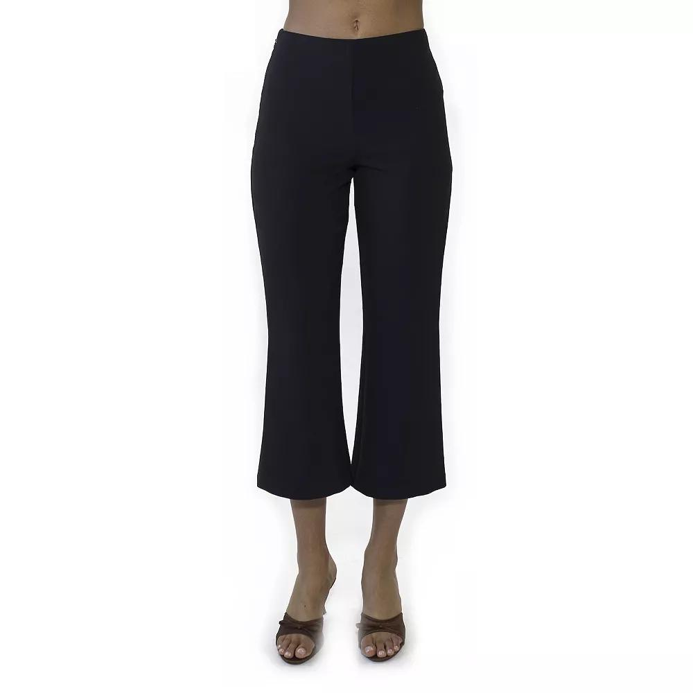 Women's ALEXIA ADMOR Quinn Flared Cropped Capri Pants, Size: 10, Black Product Image