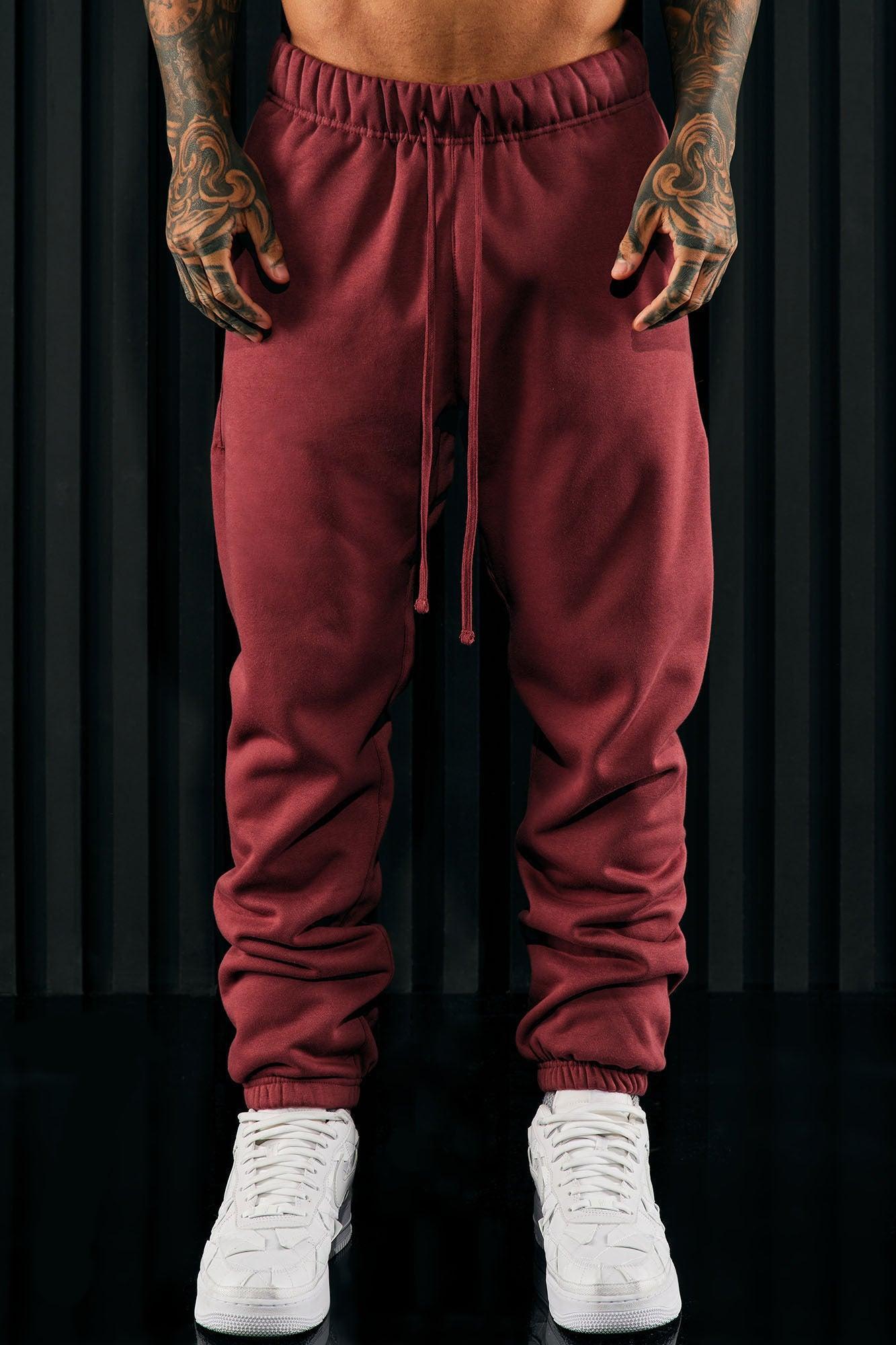 Tyson Heavyweight Sweat Jogger - Burgundy Product Image