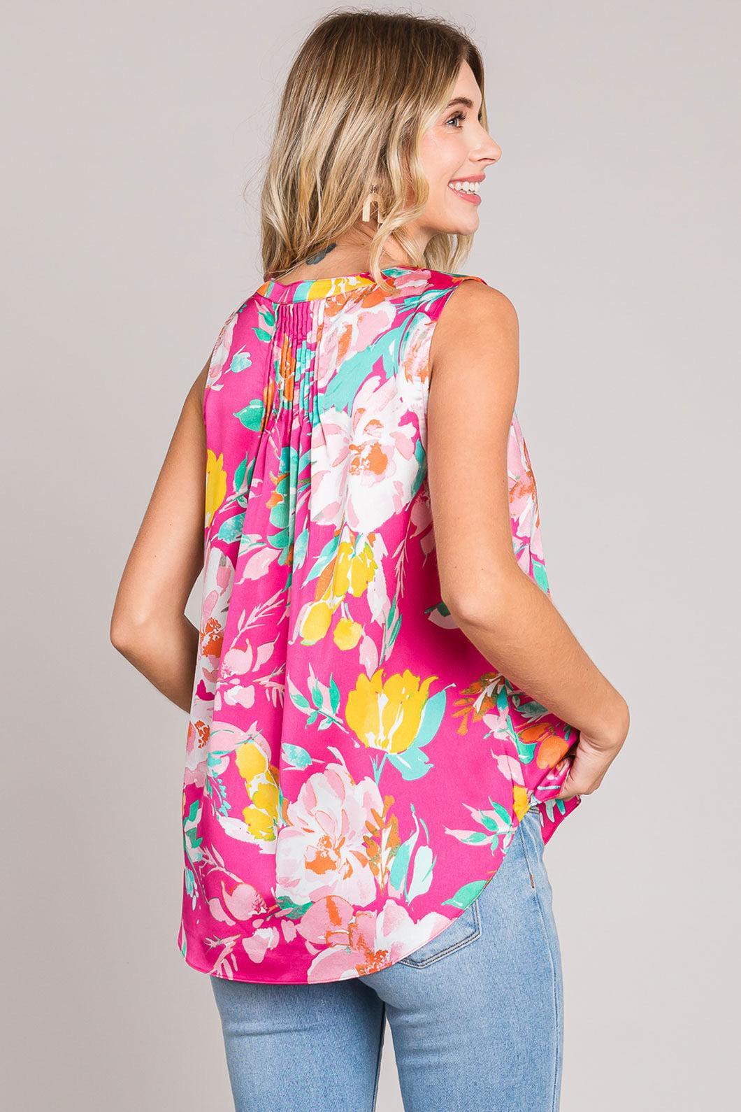 Pink Floral Tank Product Image