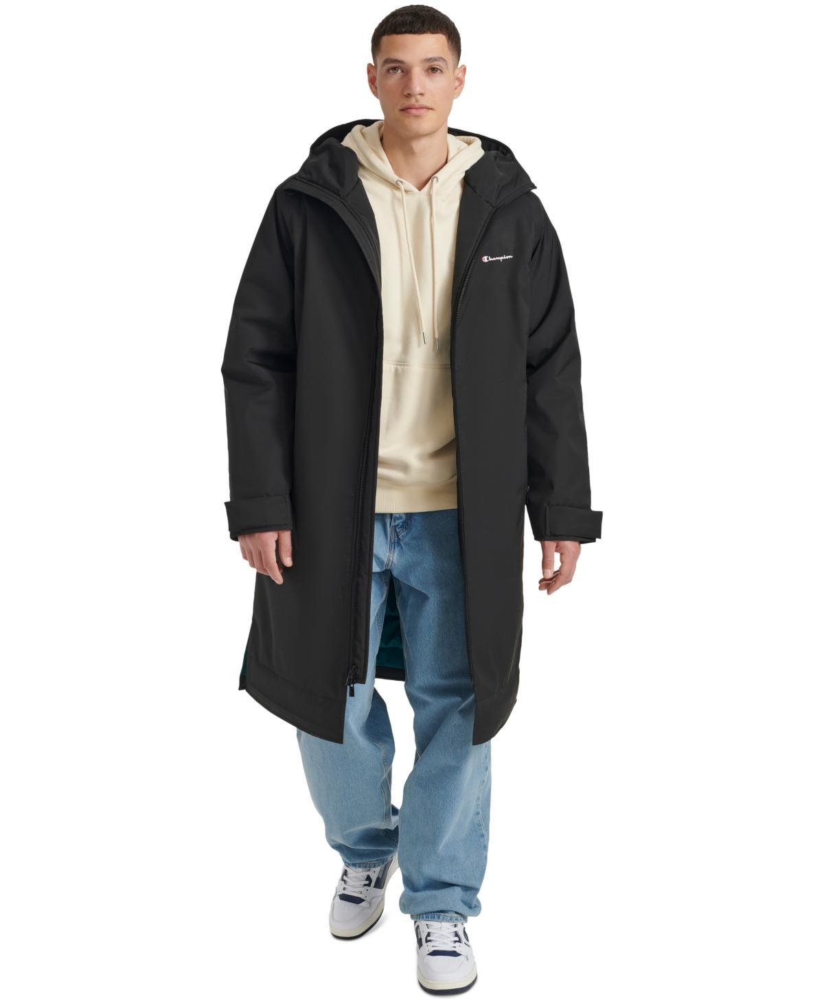 Men's Champion® Sideline Hooded Jacket with Quilted Lining, Size: Medium, Black Product Image