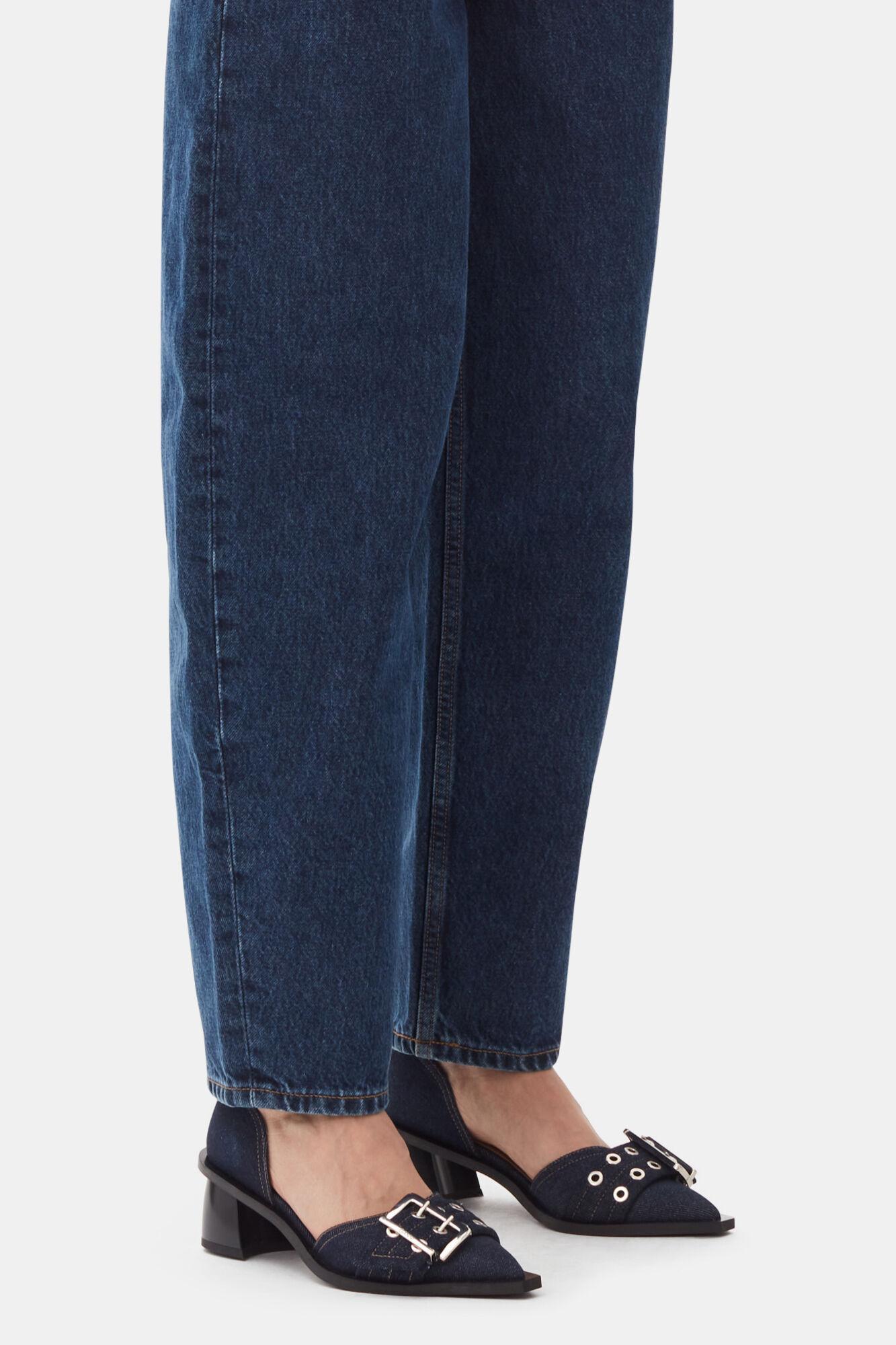 Denim Feminine Buckle Open Cut Pumps Product Image
