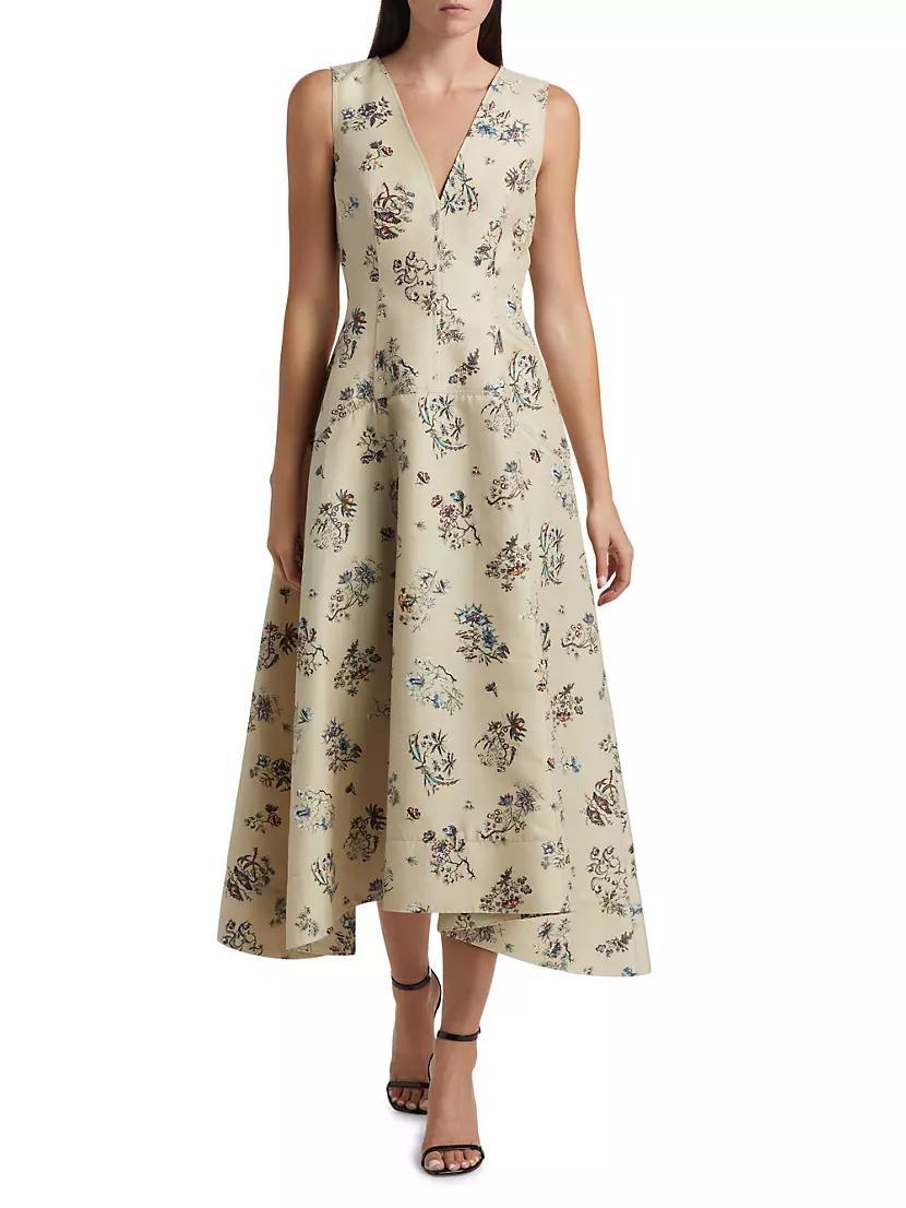 Floral Silk-Blend Maxi Dress Product Image