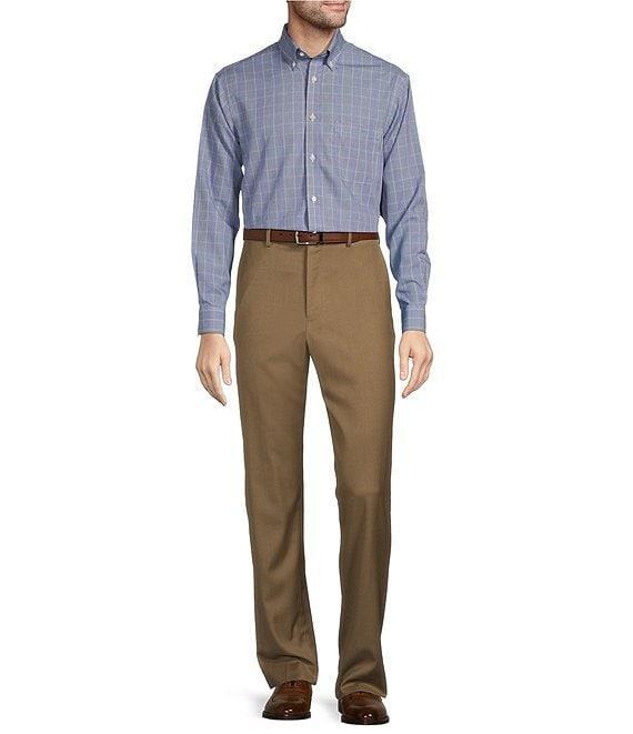 Roundtree & Yorke TravelSmart Luxury Gabardine Ultimate Comfort Classic Fit Non-Iron Flat Front Dress Pants Product Image
