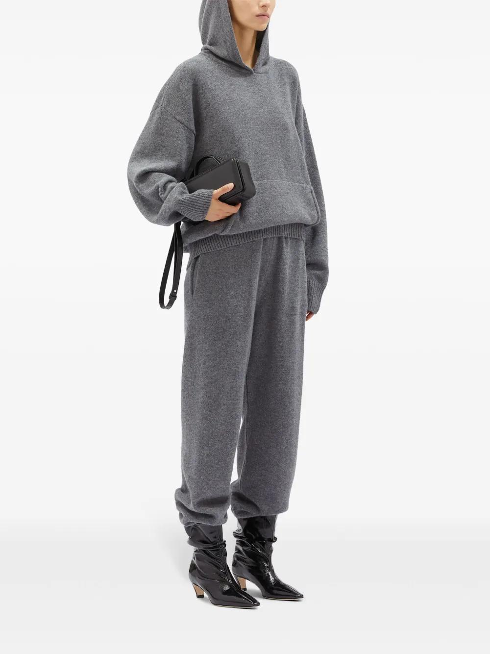 MSGM Embroidered-logo Knitted Sweatshirt In Gris Product Image