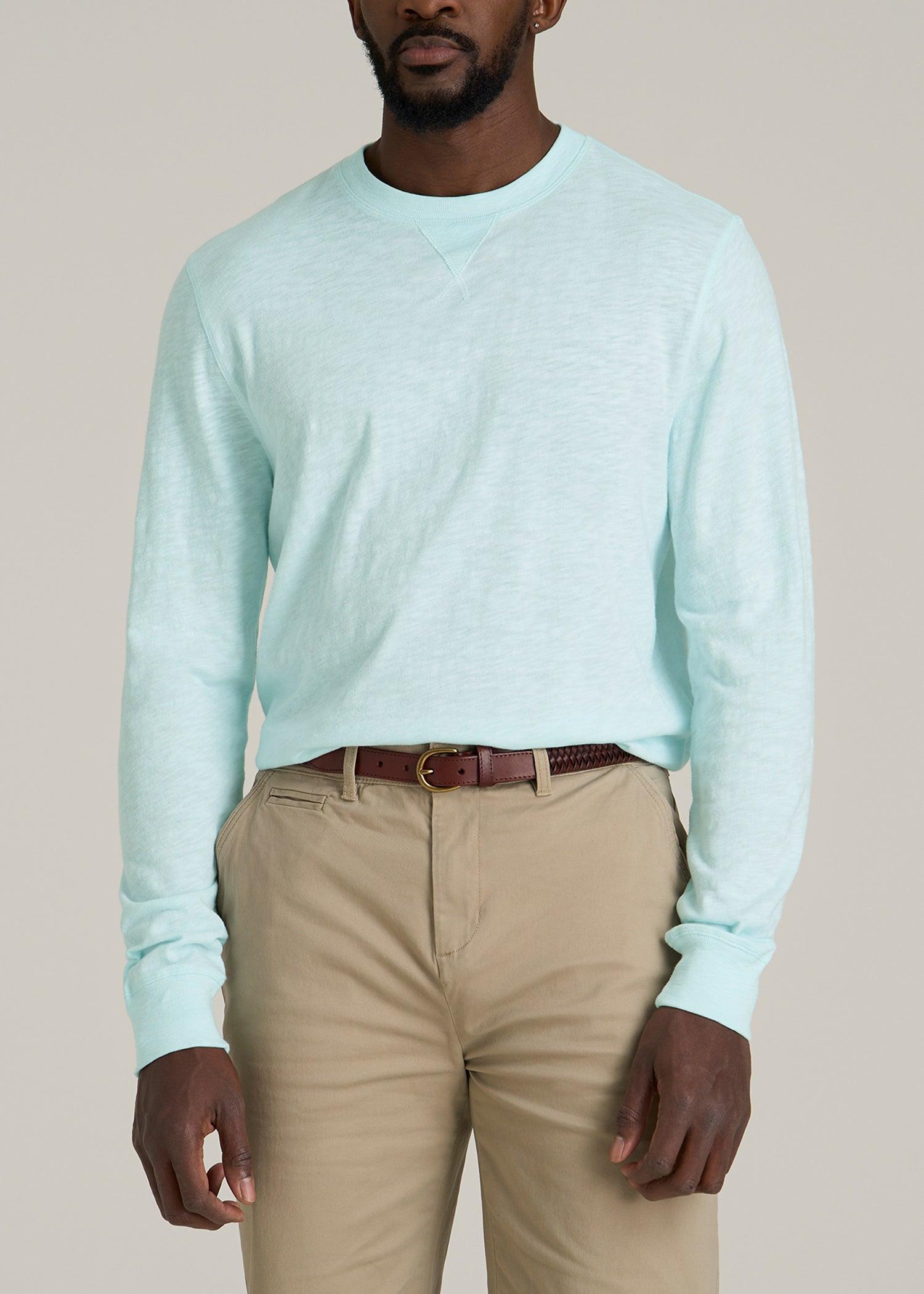 Sunwashed Slub Crewneck for Tall Men in Saltwater Product Image