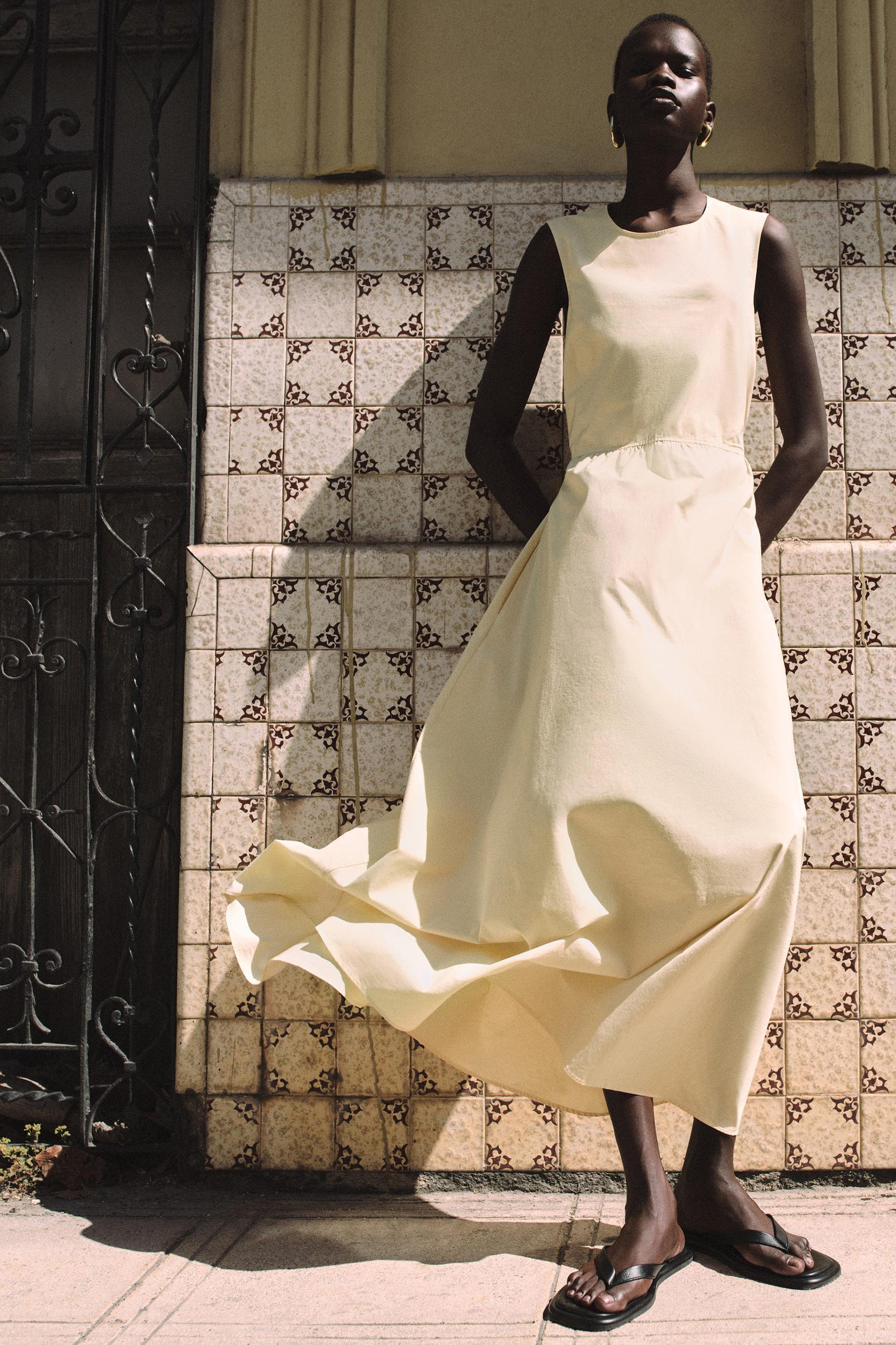 OPENBACK COTTON MAXI DRESS Product Image