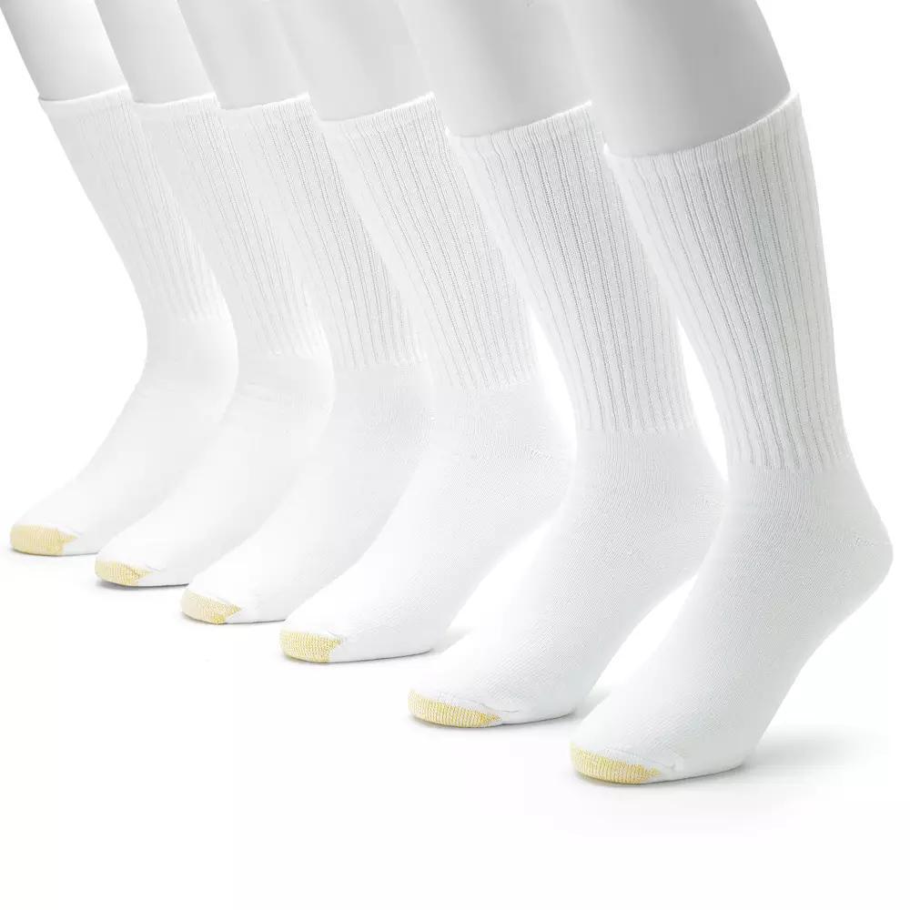 Mens GOLDTOE 6-pack Athletic Cushioned Cotton Crew Socks Product Image