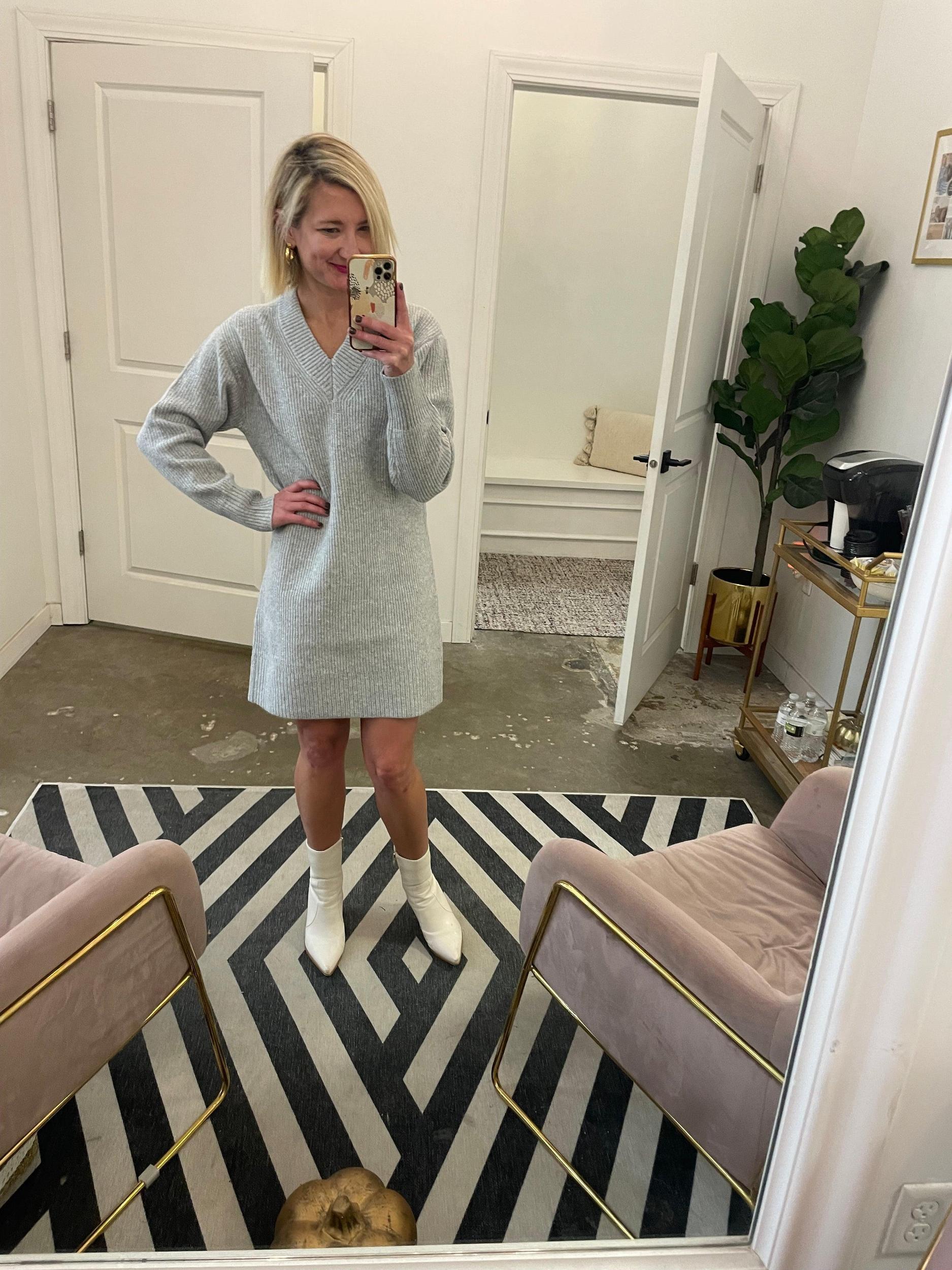 Gray Sweater Dress Product Image