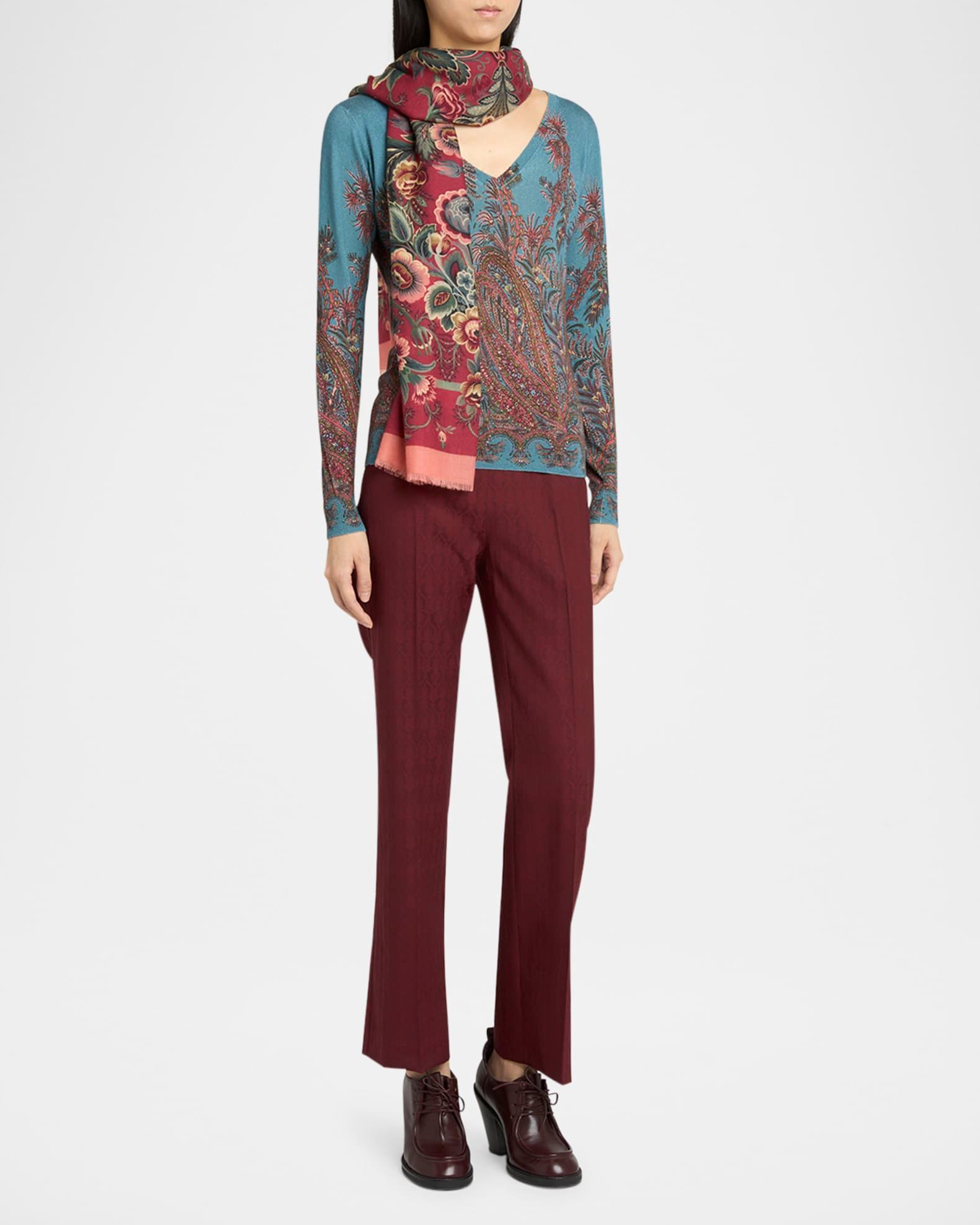 Floral Wool-Cashmere Scarf  Product Image