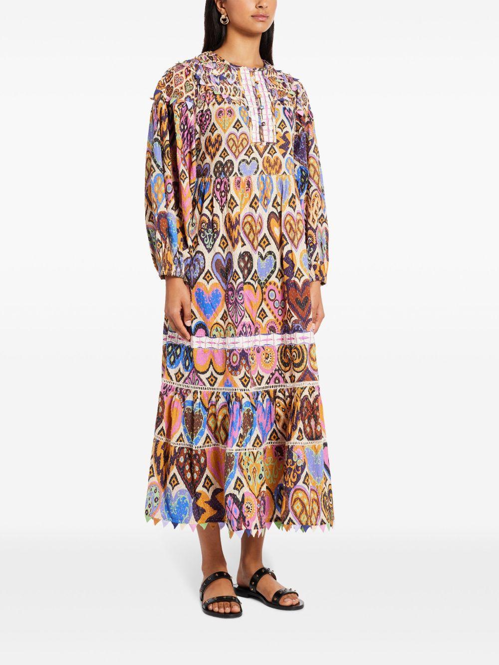 heart-print midi dress Product Image