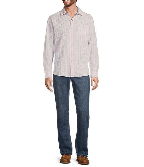 Tommy Bahama Nova Wave Viva Stripe Stretch Seersucker Long Sleeve Woven Shirt Product Image