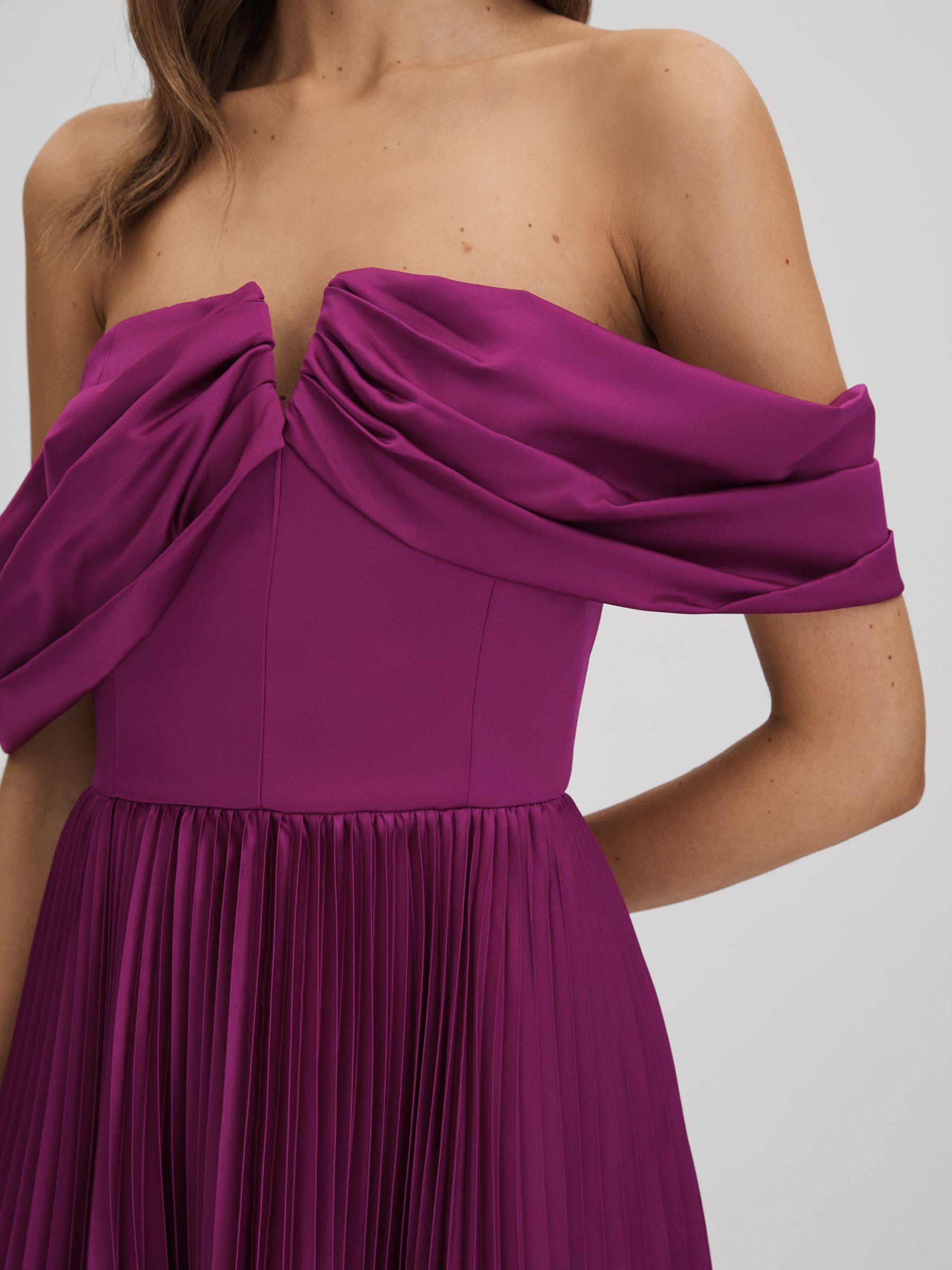 Amur Off-The-Shoulder Mini Dress in Purple Product Image
