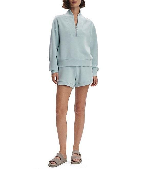 Varley Davidson DoubleSoft® Stand Collar V-Neck Quater Zip Long Sleeve Sweat Jacket Product Image