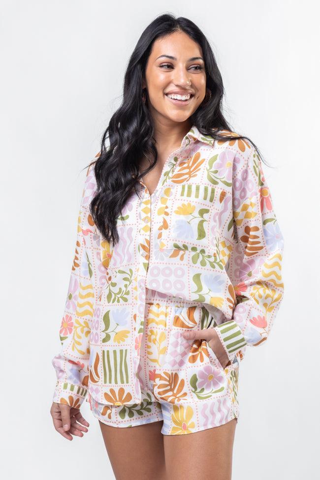Windswept Wishes Multi Icon Print Top SALE Product Image