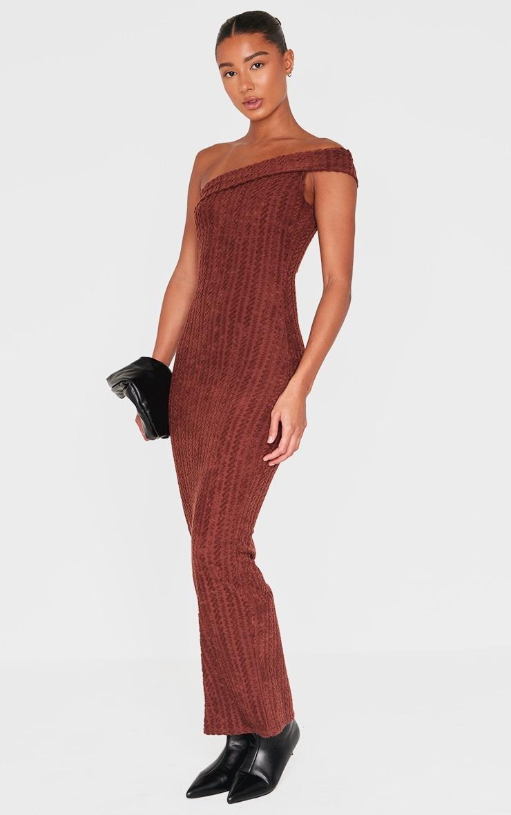 Chocolate Towel One Shoulder Maxi Dress Product Image