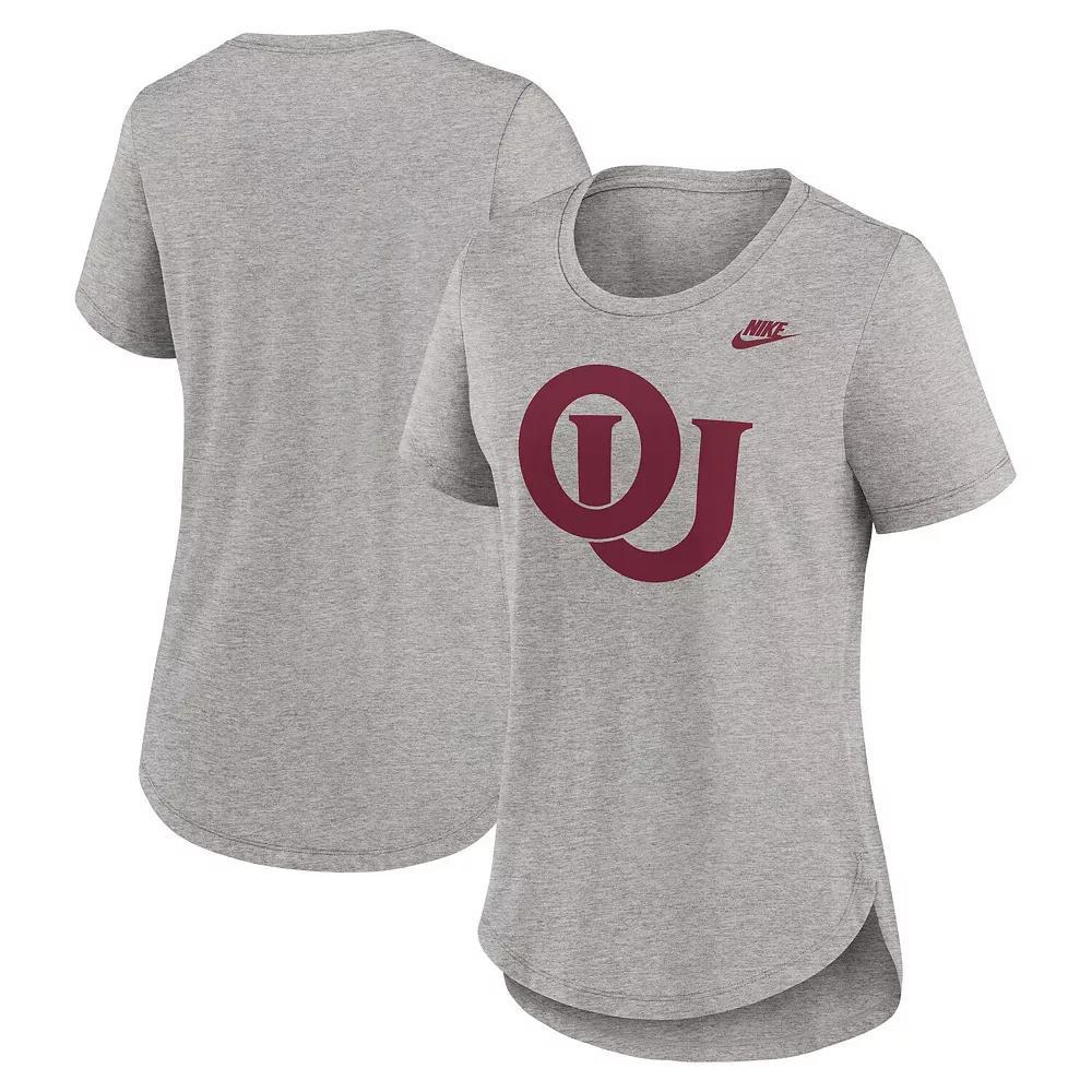 Women's Nike Heather Gray Oklahoma Sooners Legacy Tri-Blend T-Shirt, Size: Medium, Grey Product Image