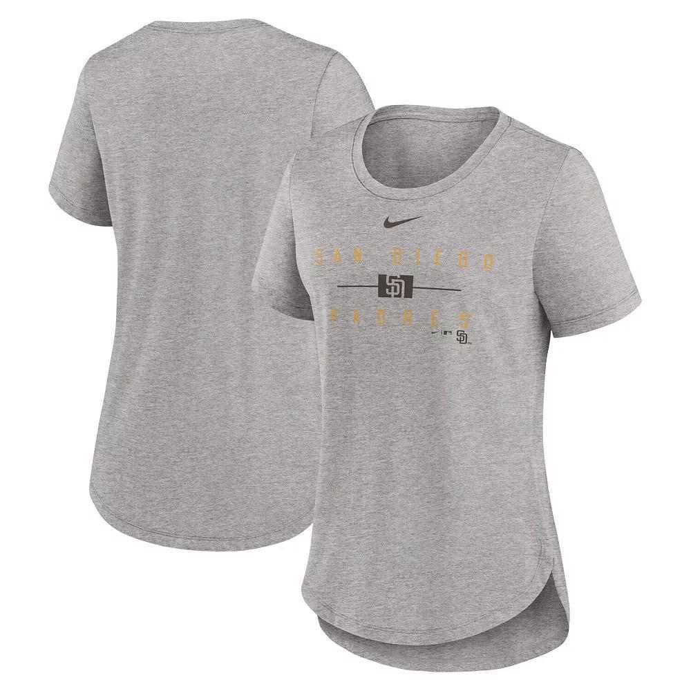 Women's Nike Heather Charcoal San Diego Padres Knockout Team Stack Tri-Blend T-Shirt, Size: XS Product Image