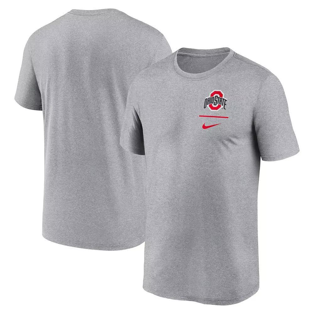 Men's Nike Heather Gray Ohio State Buckeyes Primary Logo Legend Performance T-Shirt, Size: Large, Grey Product Image